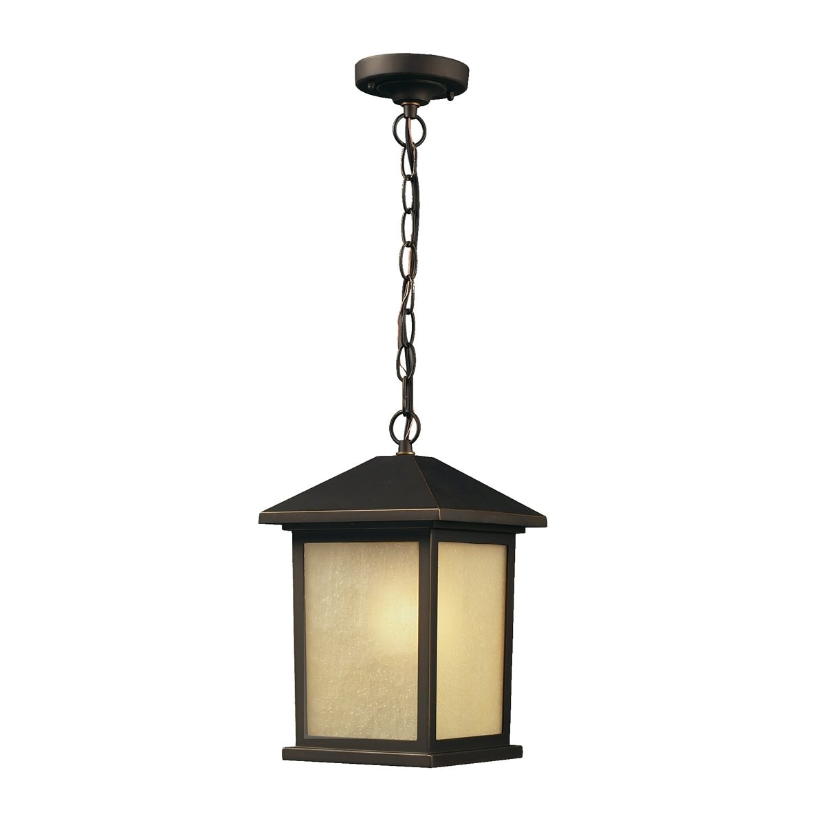 Z-Lite Holbrook Oil-Rubbed Bronze Transitional Seeded Glass