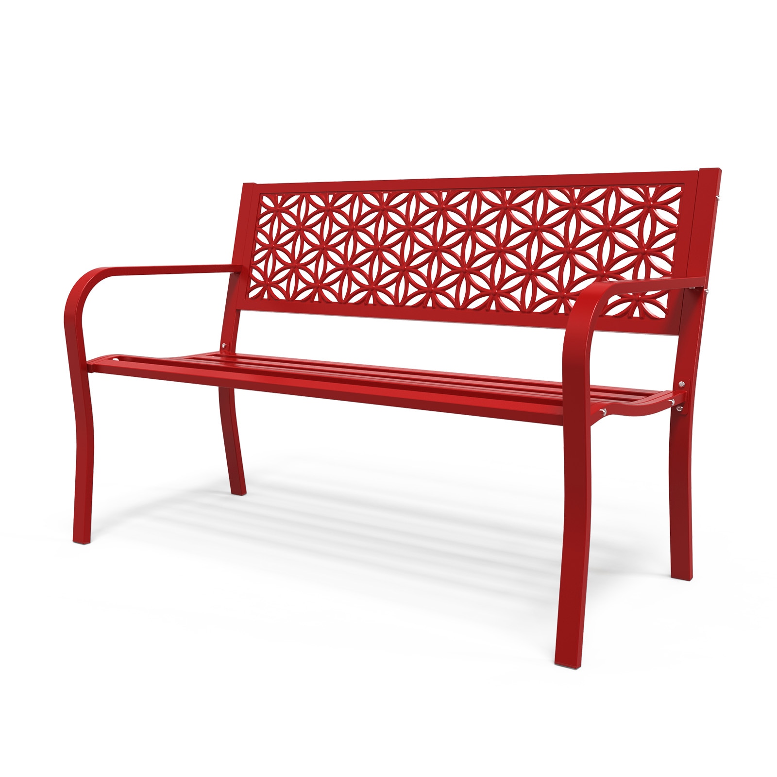 Winado LO1G56000997 50-in W x 33.07-in H Red Iron Garden Bench