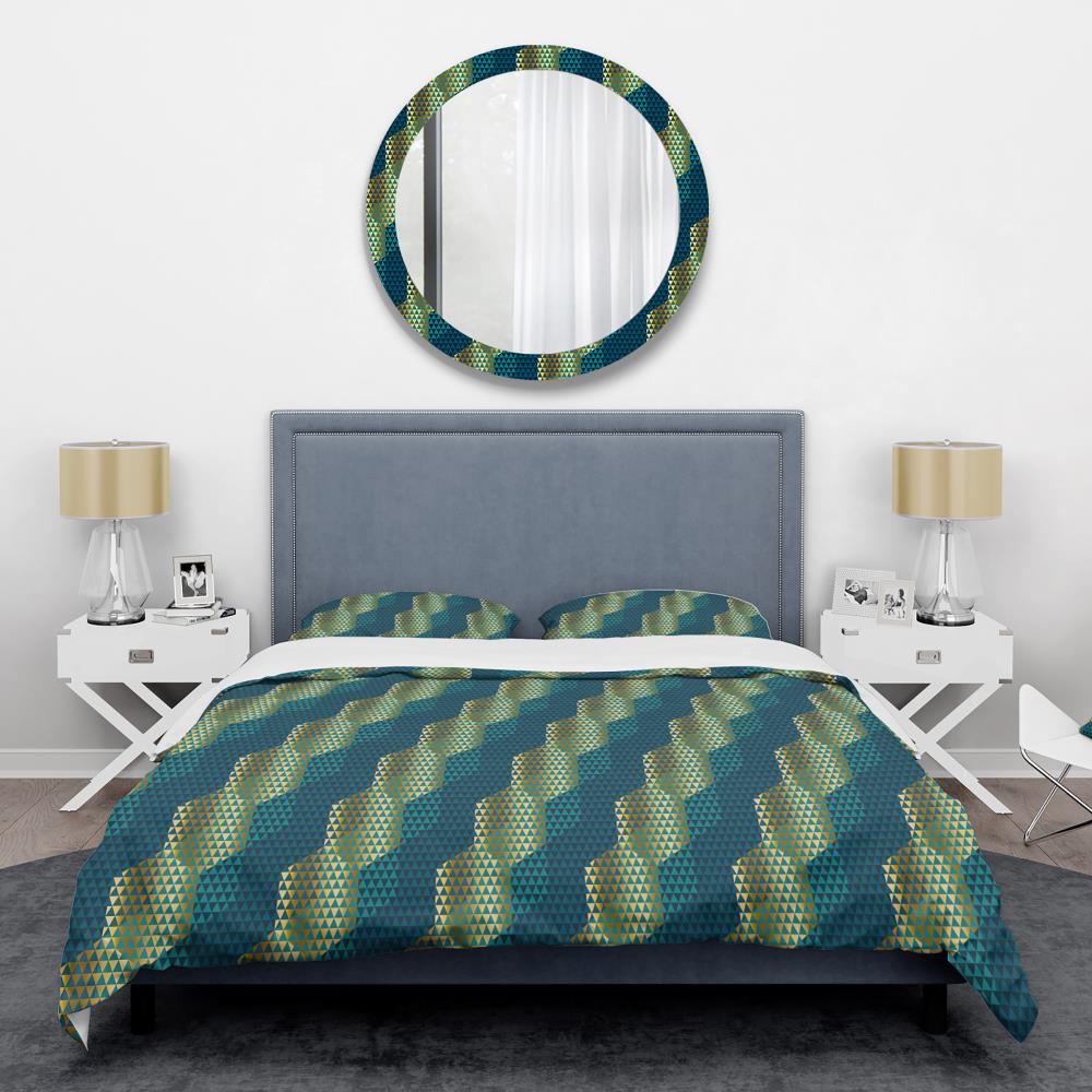 Designart BED24317-Q 3 -Piece Blue Queen Duvet cover Set