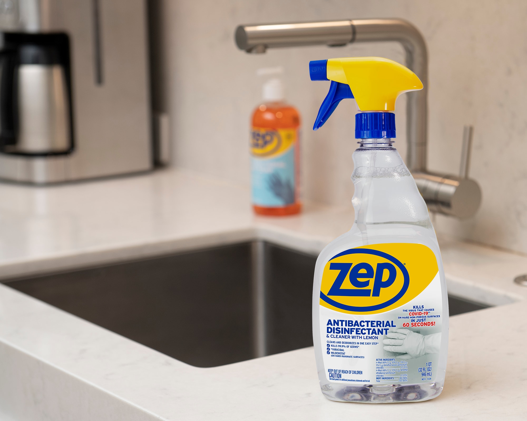 Zep Antibacterial 32-fl Oz Lemon Disinfectant Liquid All-Purpose ...