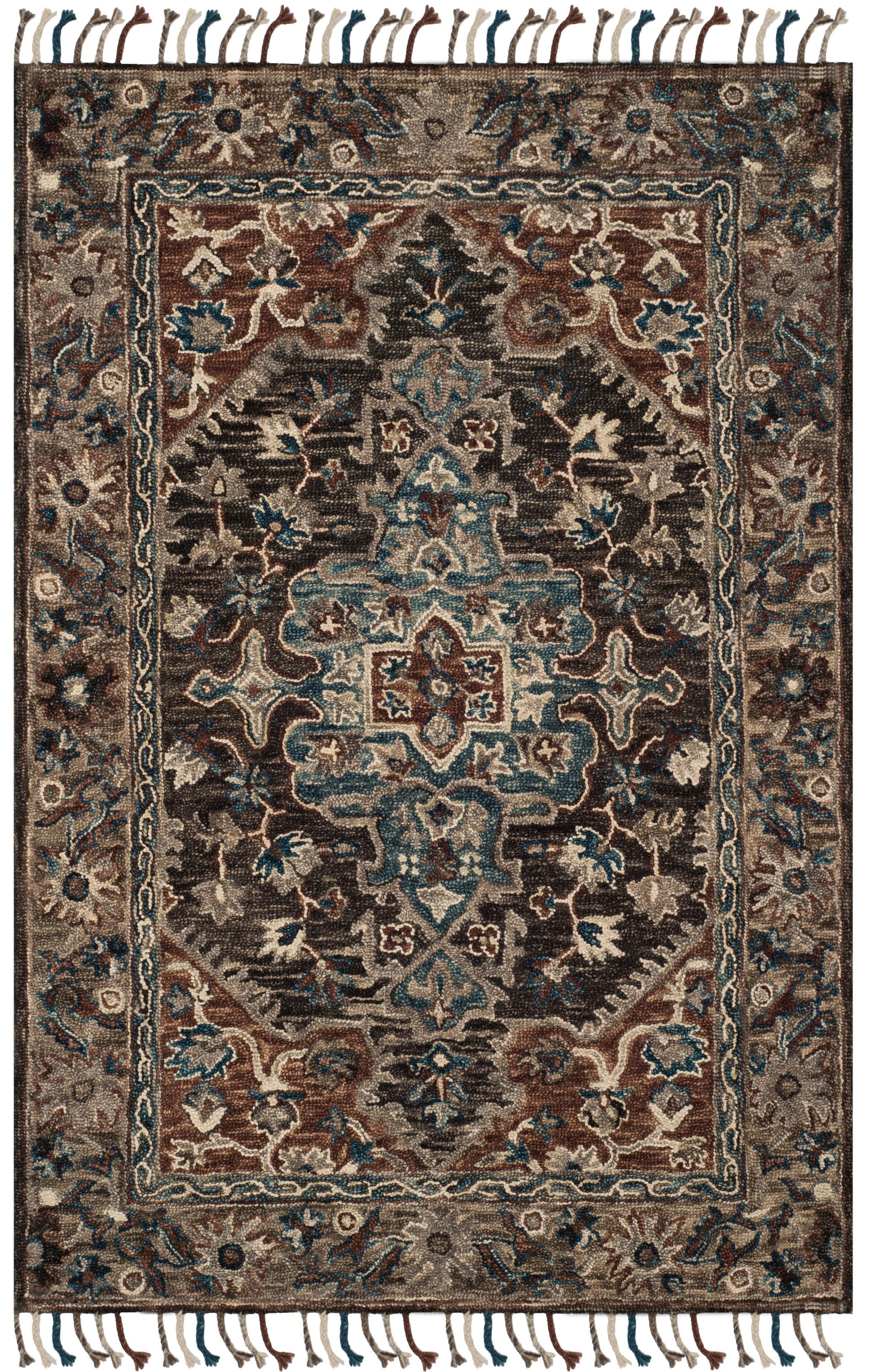 Handmade Tufted Square Wool Accent Rug in Blue - 47"x47"