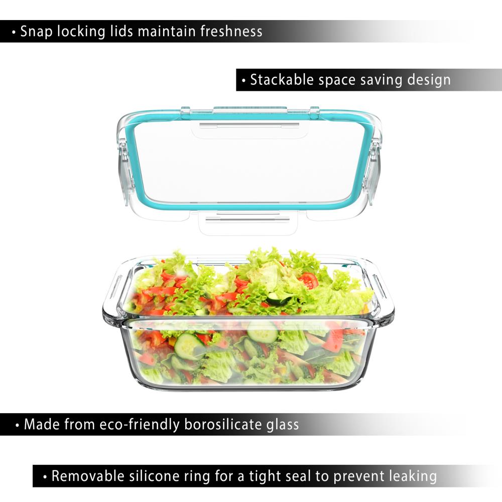 Hastings Home 8-Pack 10-oz Glass Bpa-free Reusable Food Storage Container  Set with Lid in the Food Storage Containers department at