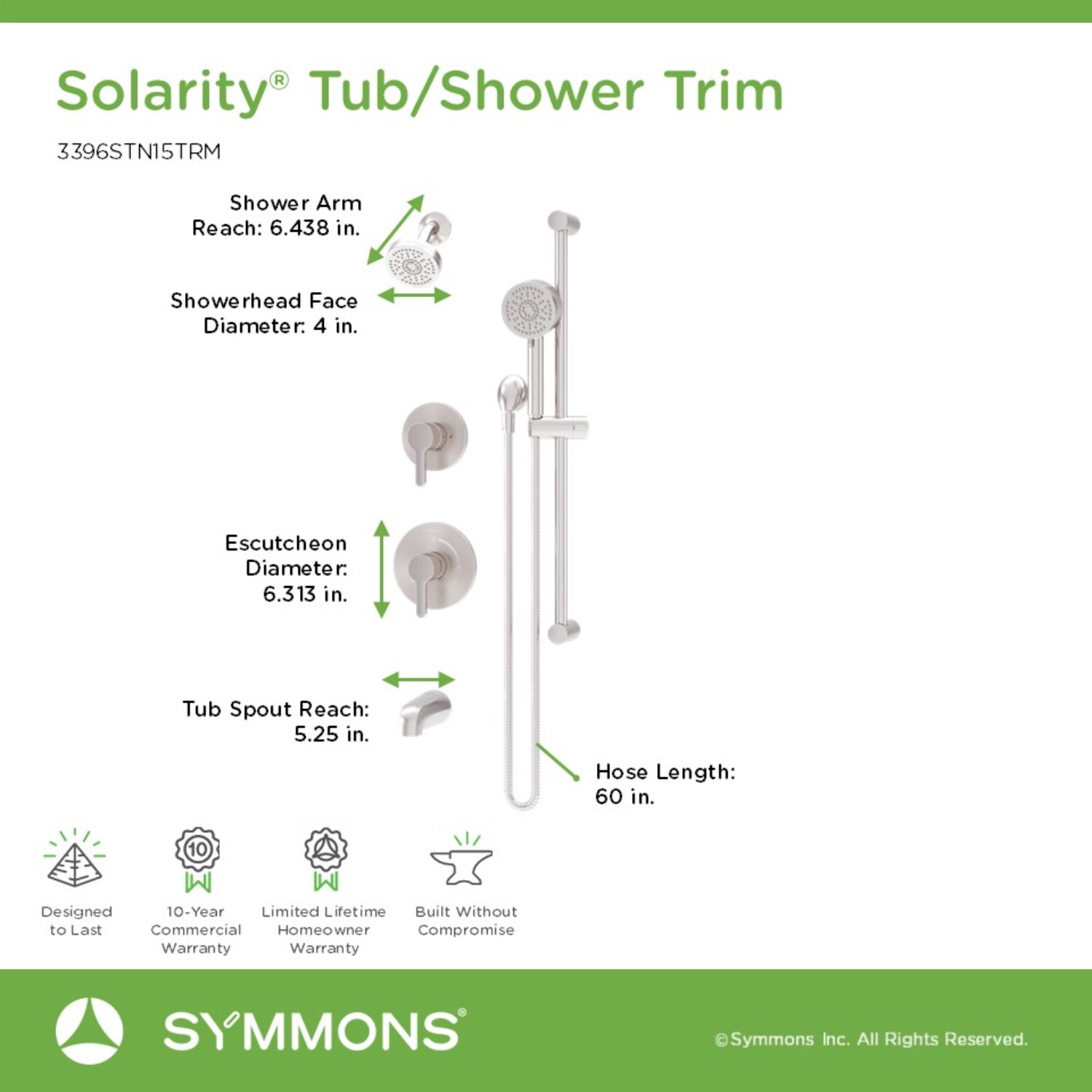 Symmons 3396STN15TRM Tub-Shower-Faucets - View #2