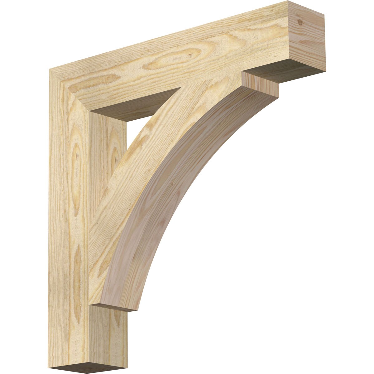 Ekena Millwork BKT04X22X22THR05RDF Thorton block rough sawn 4-in x 22-in x 22-in Douglas fir Brown Wood Standard bracket