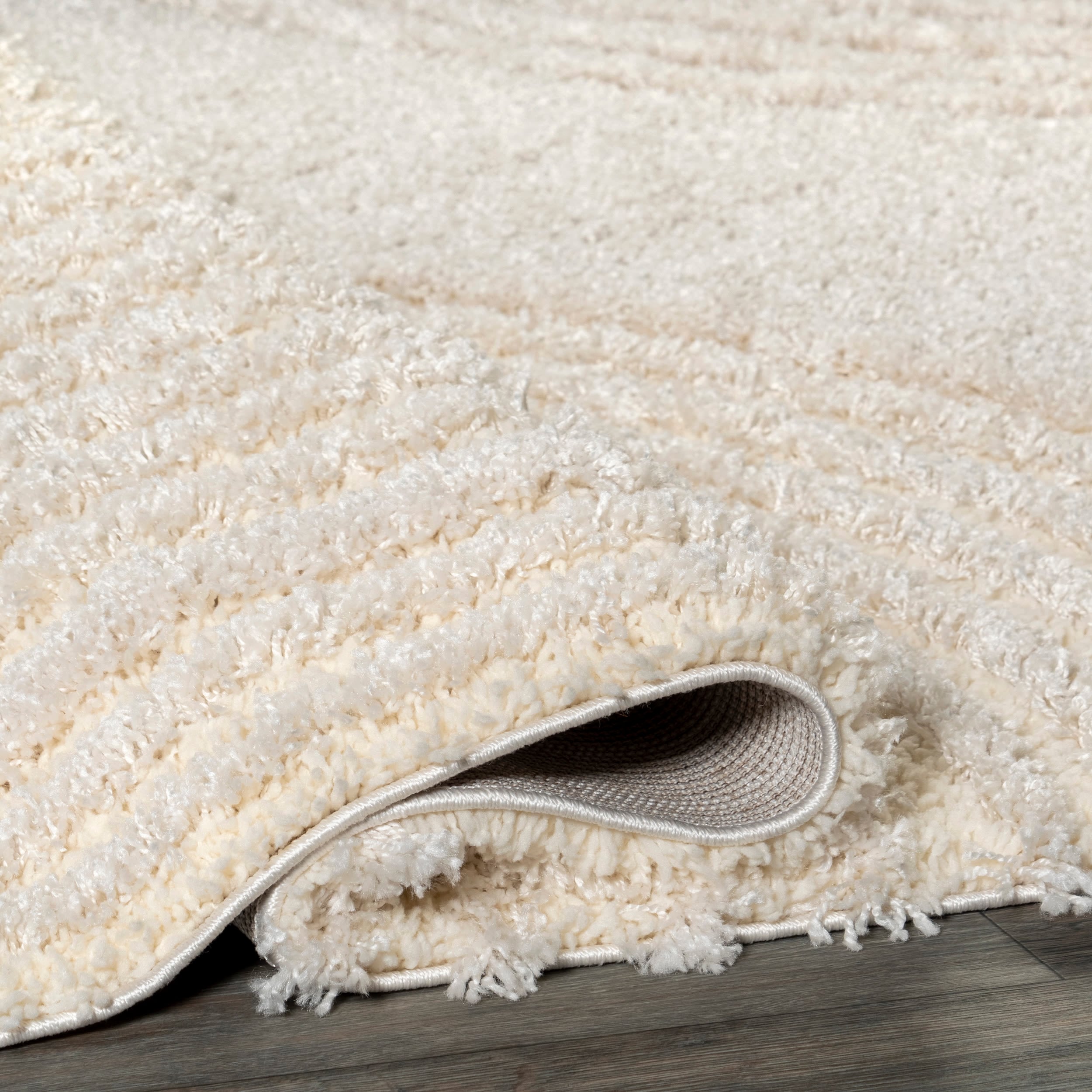 Gloria Beige Abstract Shag 4x6 Synthetic Area Rug