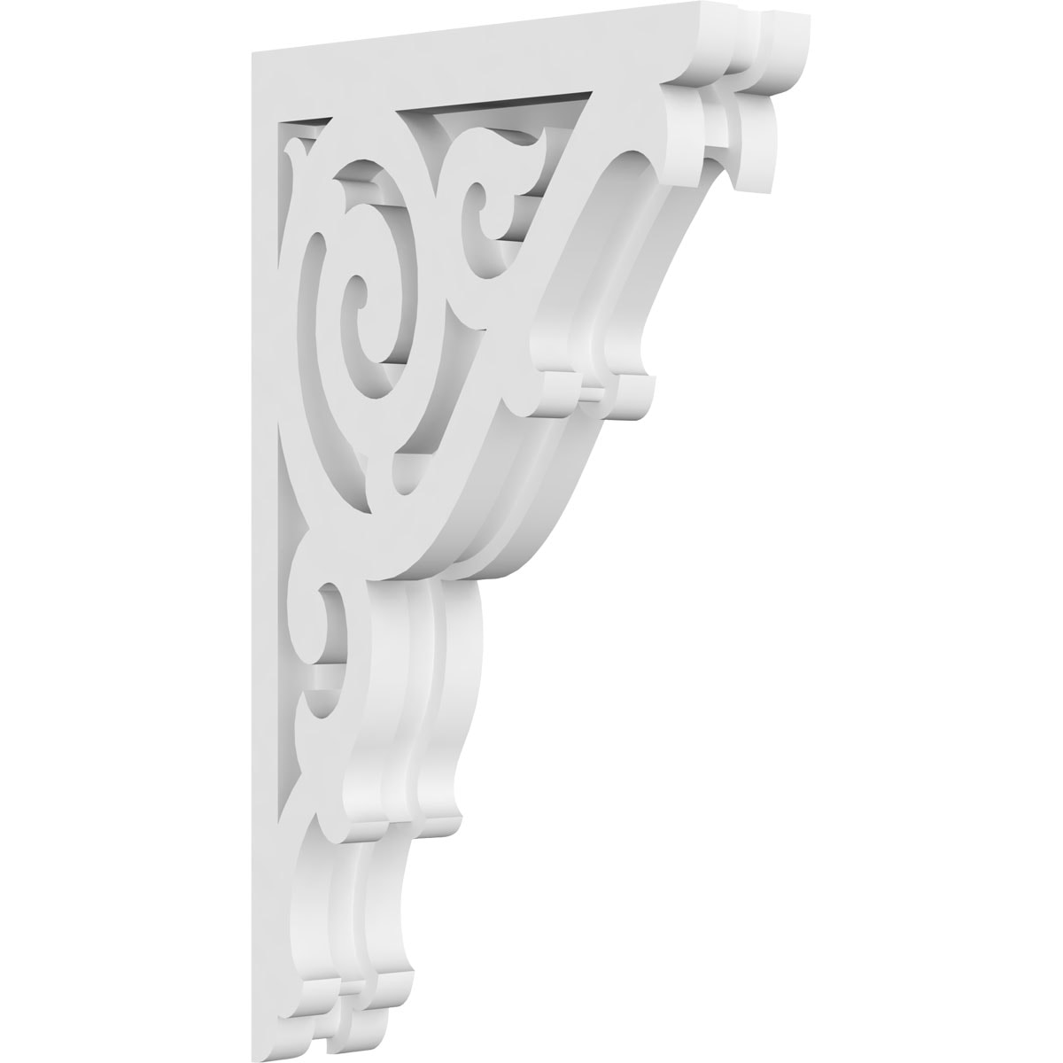 Ekena Millwork CORP01X07X12AT 1.875-in x 7-in x 12-in Athens Unfinished White PVC Paintable Corbel