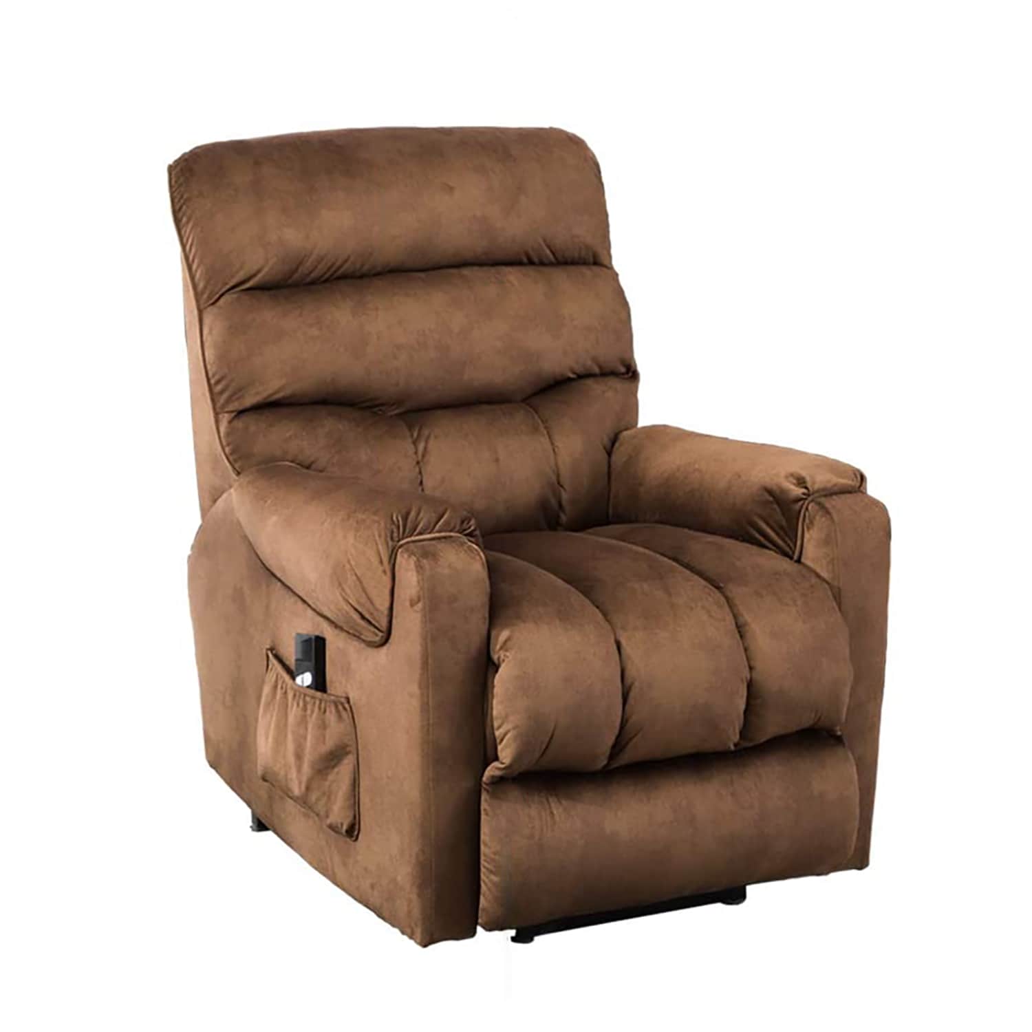 CASAINC L6484A51-D097 Brown Upholstered Powered Reclining Recliner with Lift Assistance