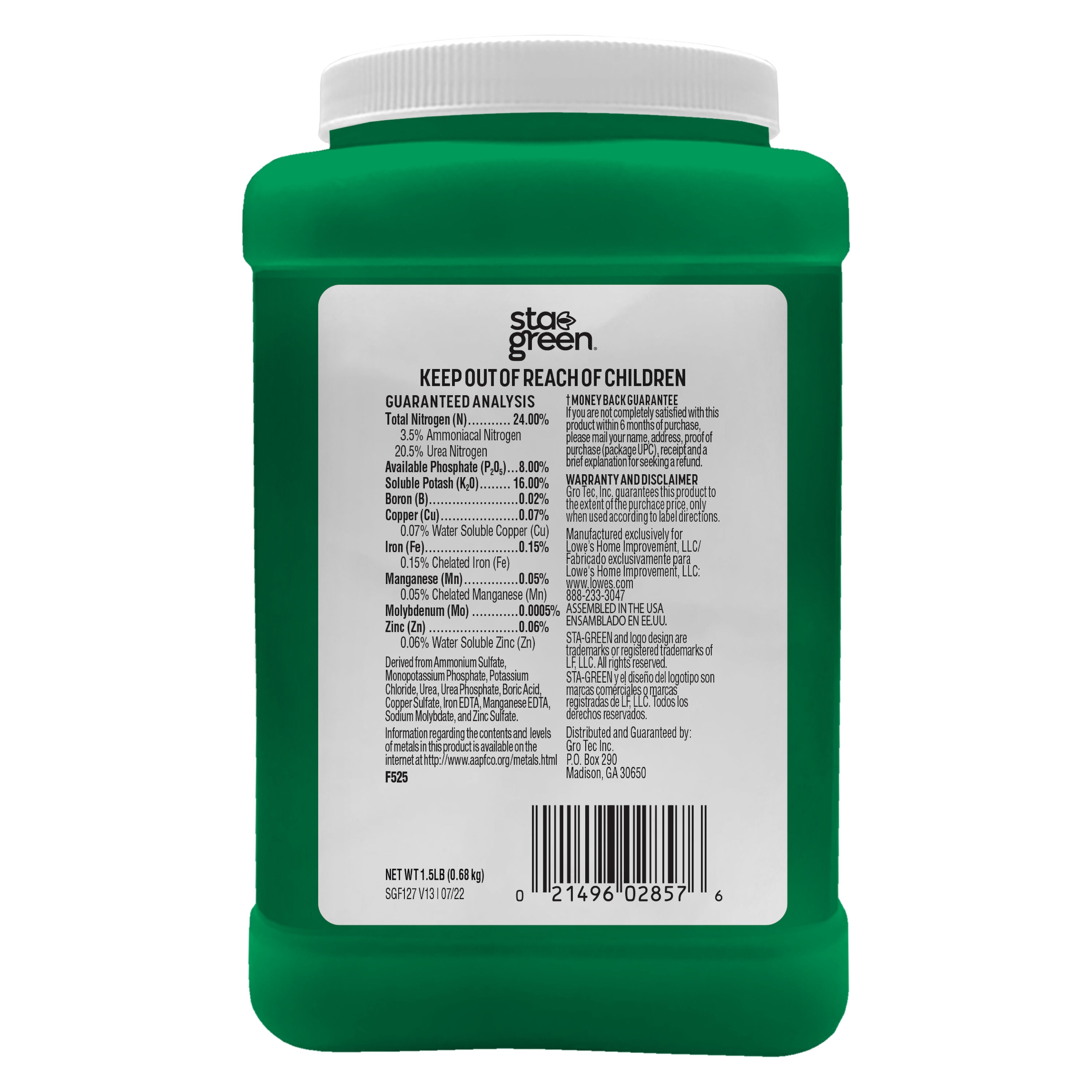 Sta-Green Water Soluble 1.5-lb All-purpose Food in the Plant Food  department at