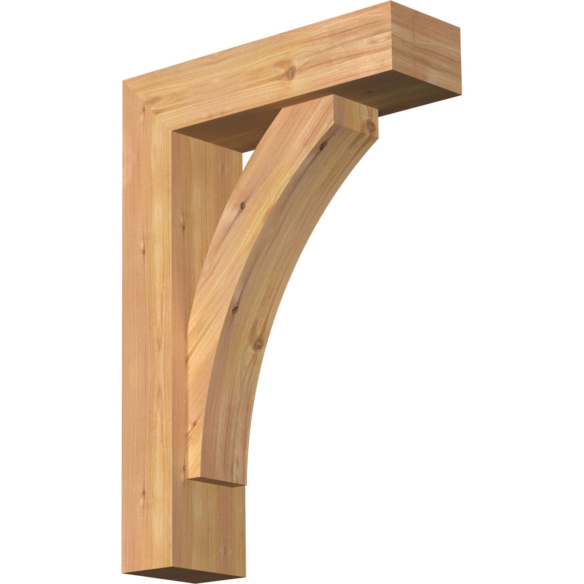 Ekena Millwork 1463936 Thorton Block Smooth Bracket with Offset Brace 5-1/2-in x 18-in x 26-in Western red cedar Brown Wood Standard bracket