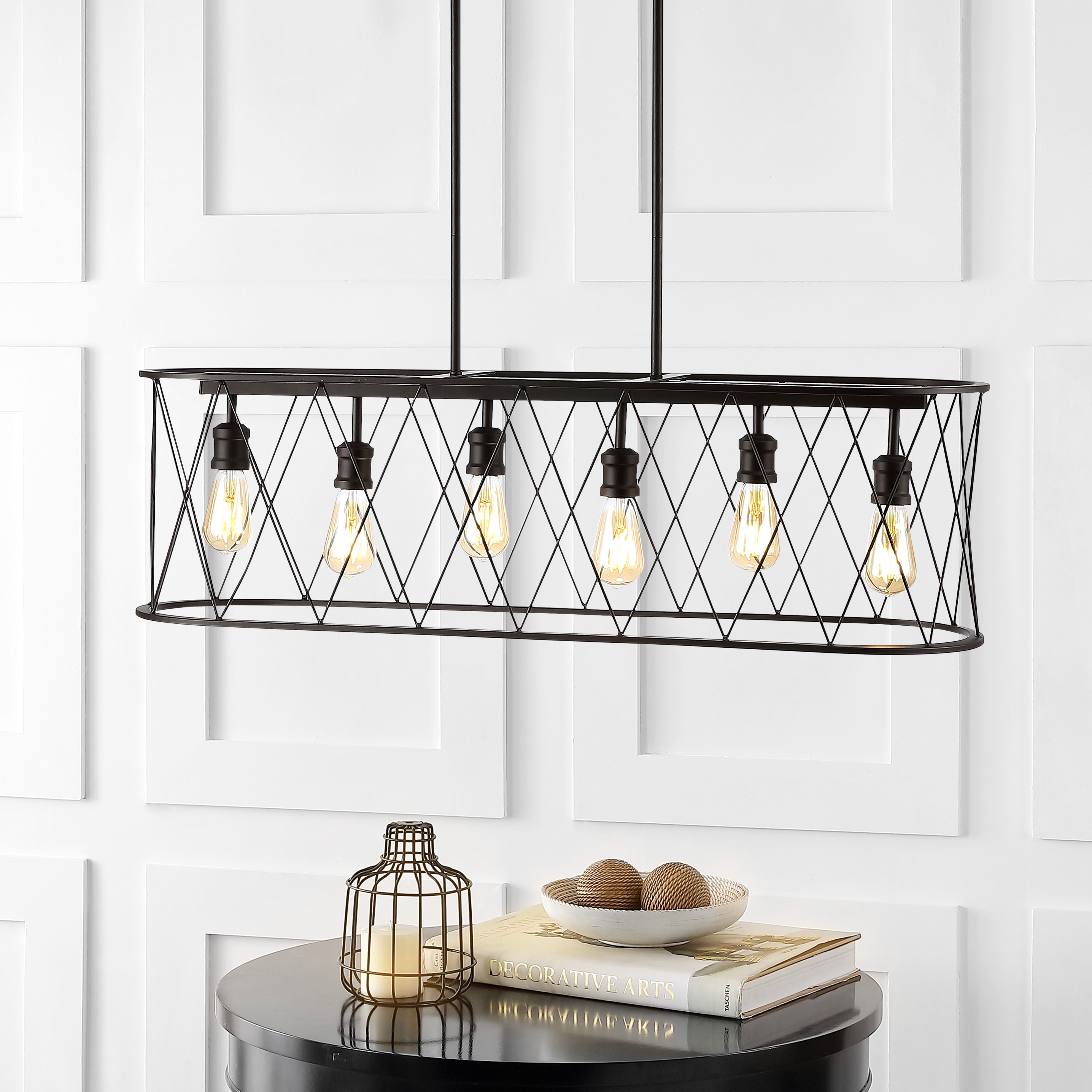 Marion 37.75" Oil-Rubbed Bronze Farmhouse LED Pendant