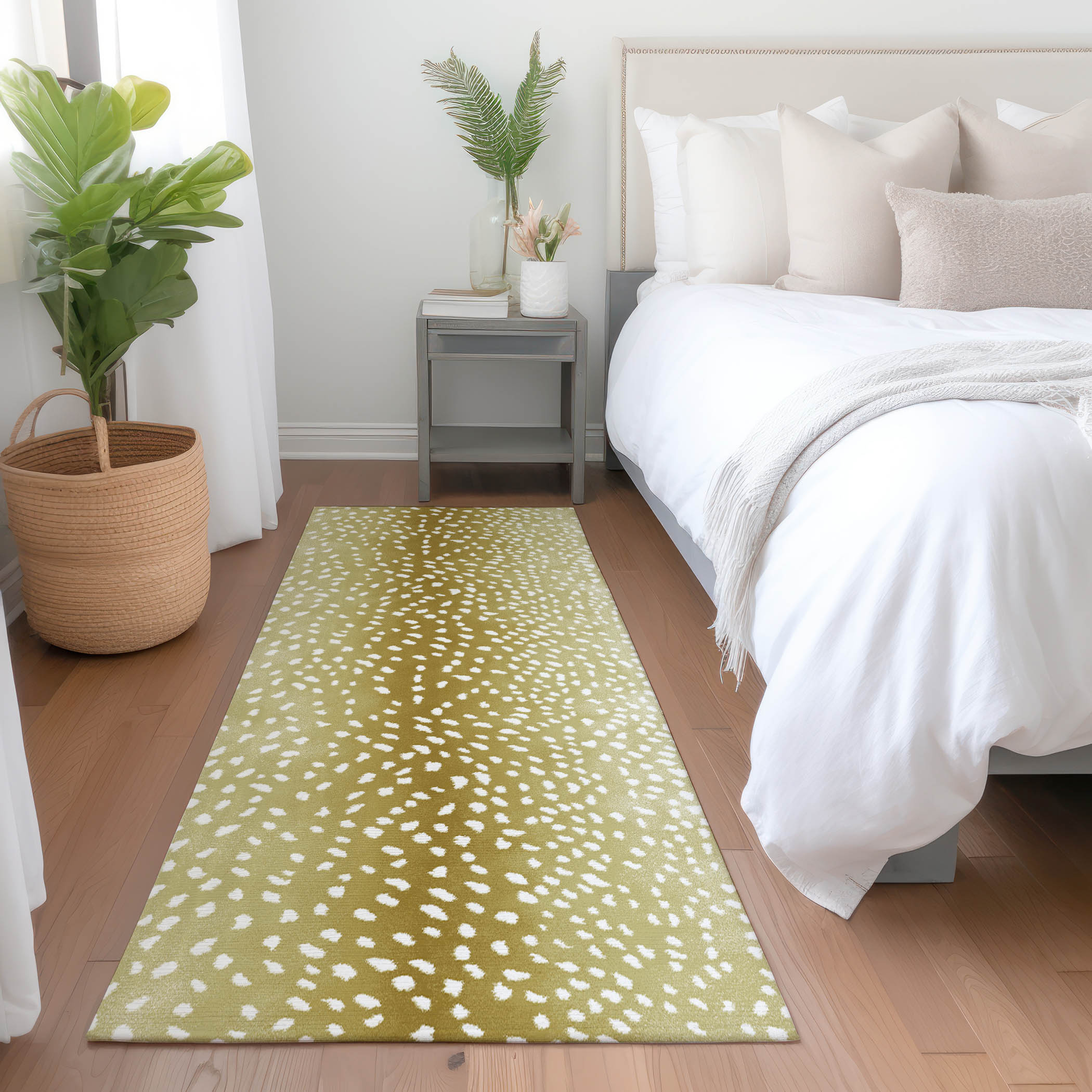 Addison Rugs AMF44GI2X8 Mayfield AMF44GI 2 x 7 (ft) Loomed Polyester Gilded Rectangular Indoor Abstract Machine washable Runner rug
