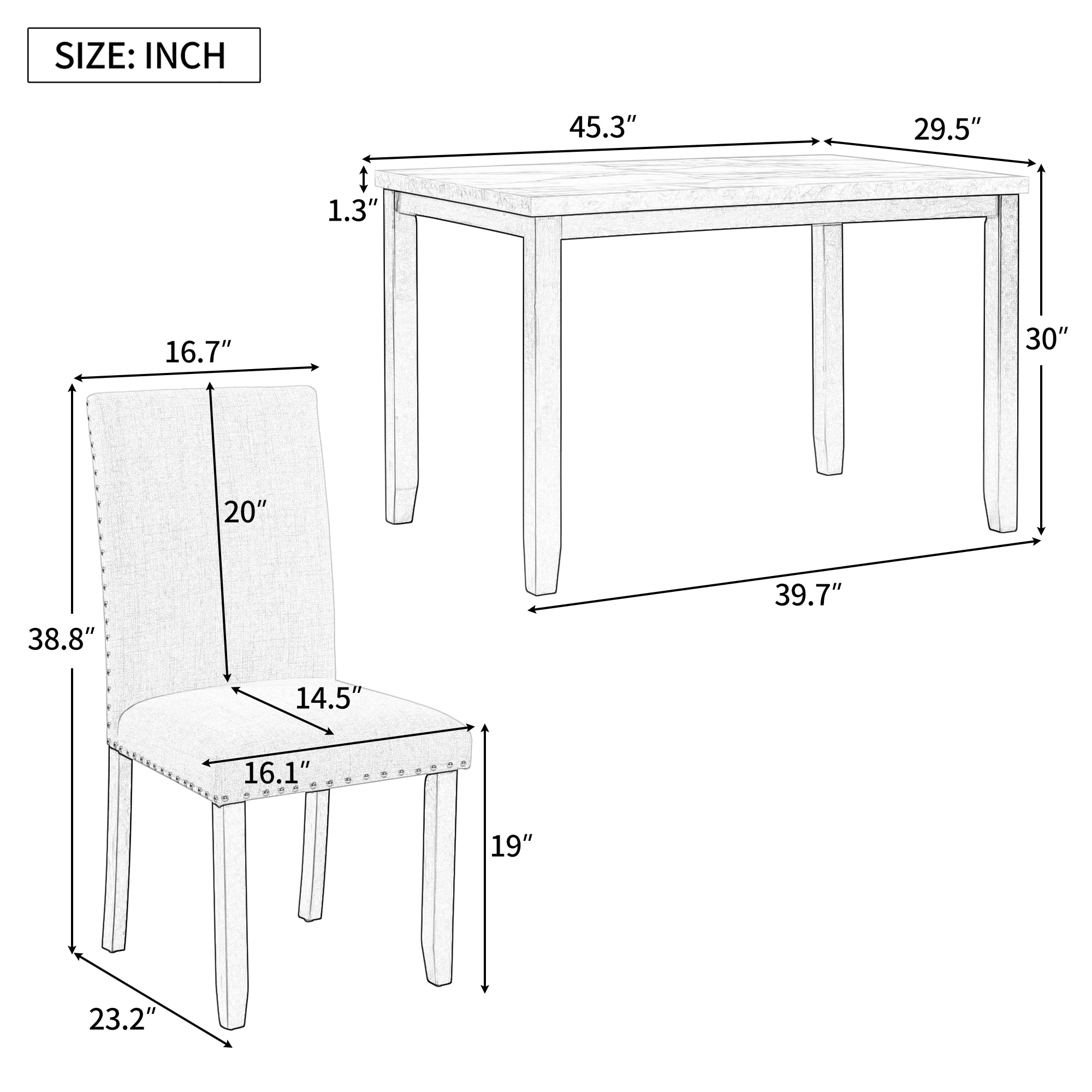 Qualler White Contemporary/Modern Dining Room Set with Rectangular ...