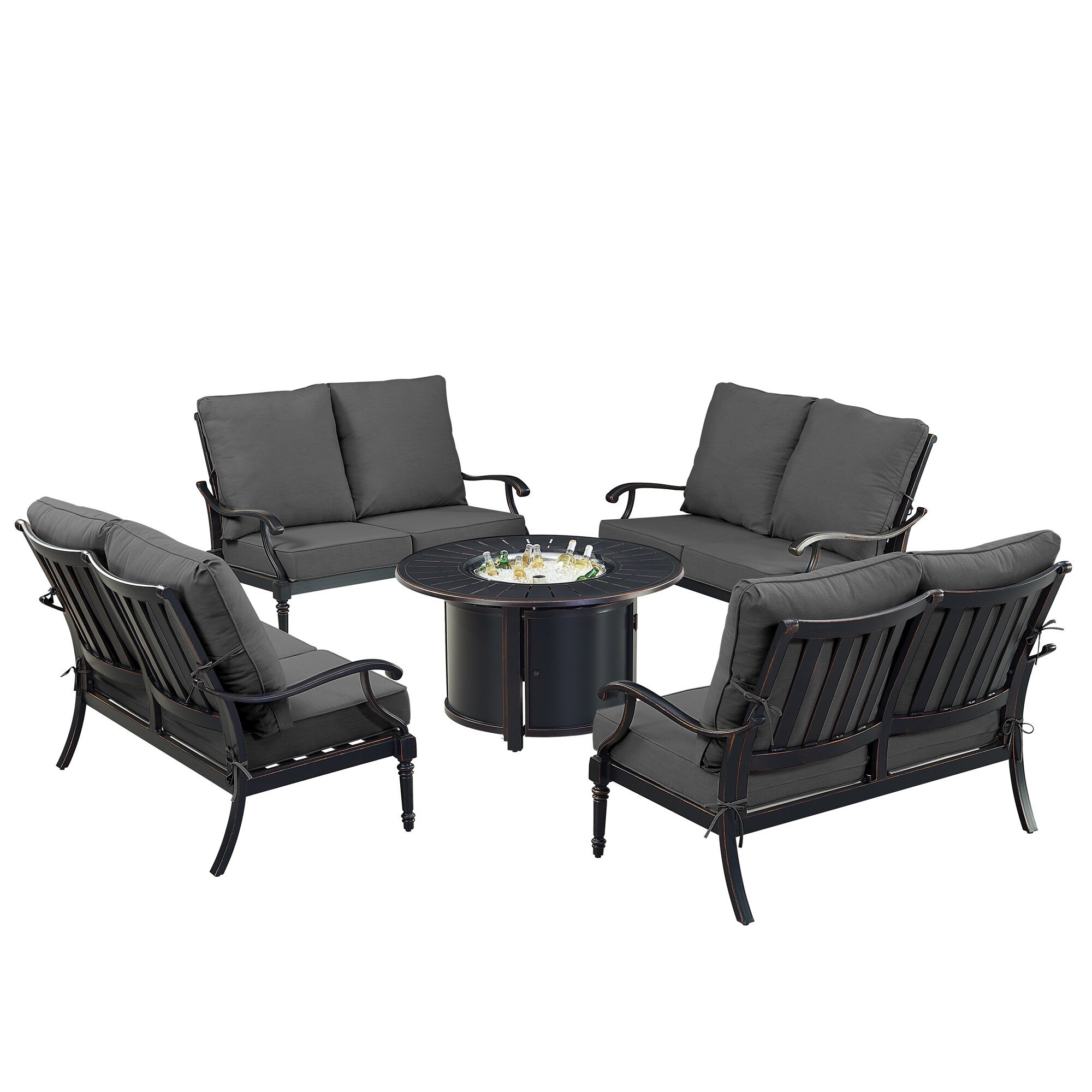 Oakland Living SHAO4LSNOBUBKCUIBA Patio-Conversation-Sets - View #4