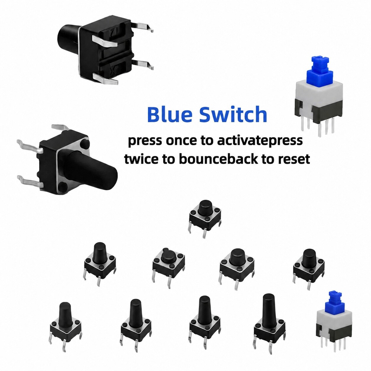 Aoibox 228 Piece Tactile Push Button Switch Assortment Kit 10 Values in ...