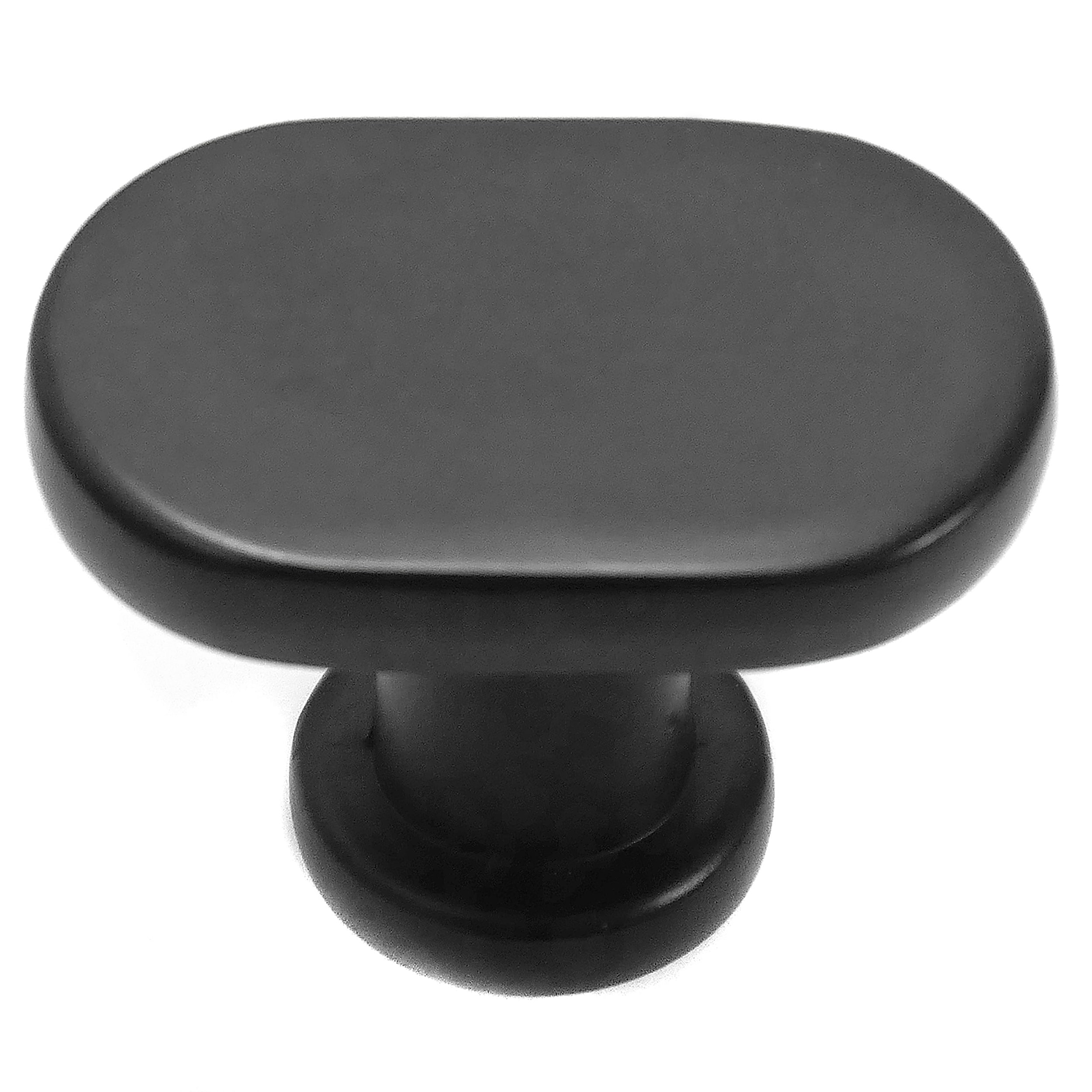 MNG Hardware 81220 Aspen 7/8-in Matte Black Oval Transitional Cabinet Knob