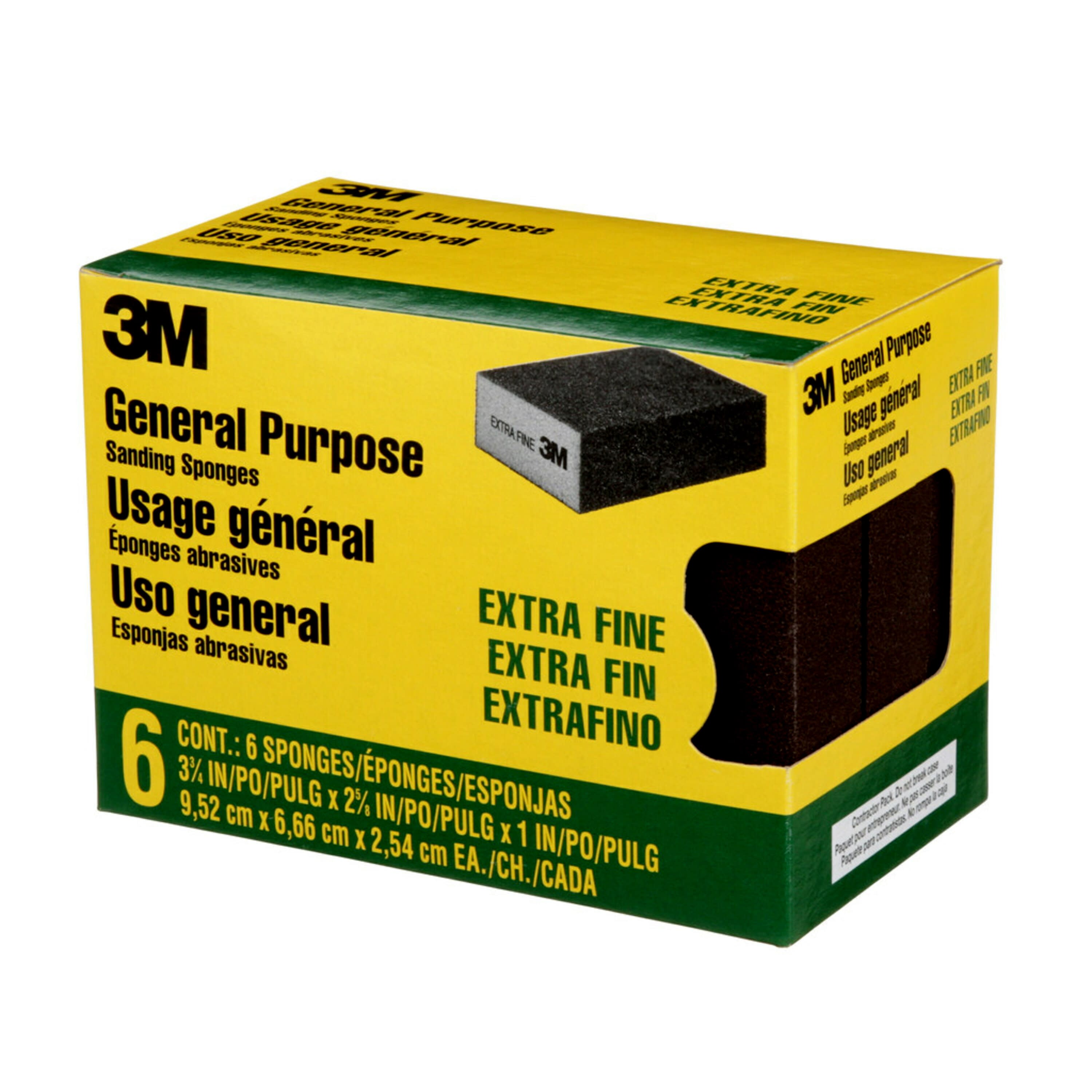 3M Extra Fine 150-Grit Sanding Sponge 2.62-in x 3.75-in (6-Pack)