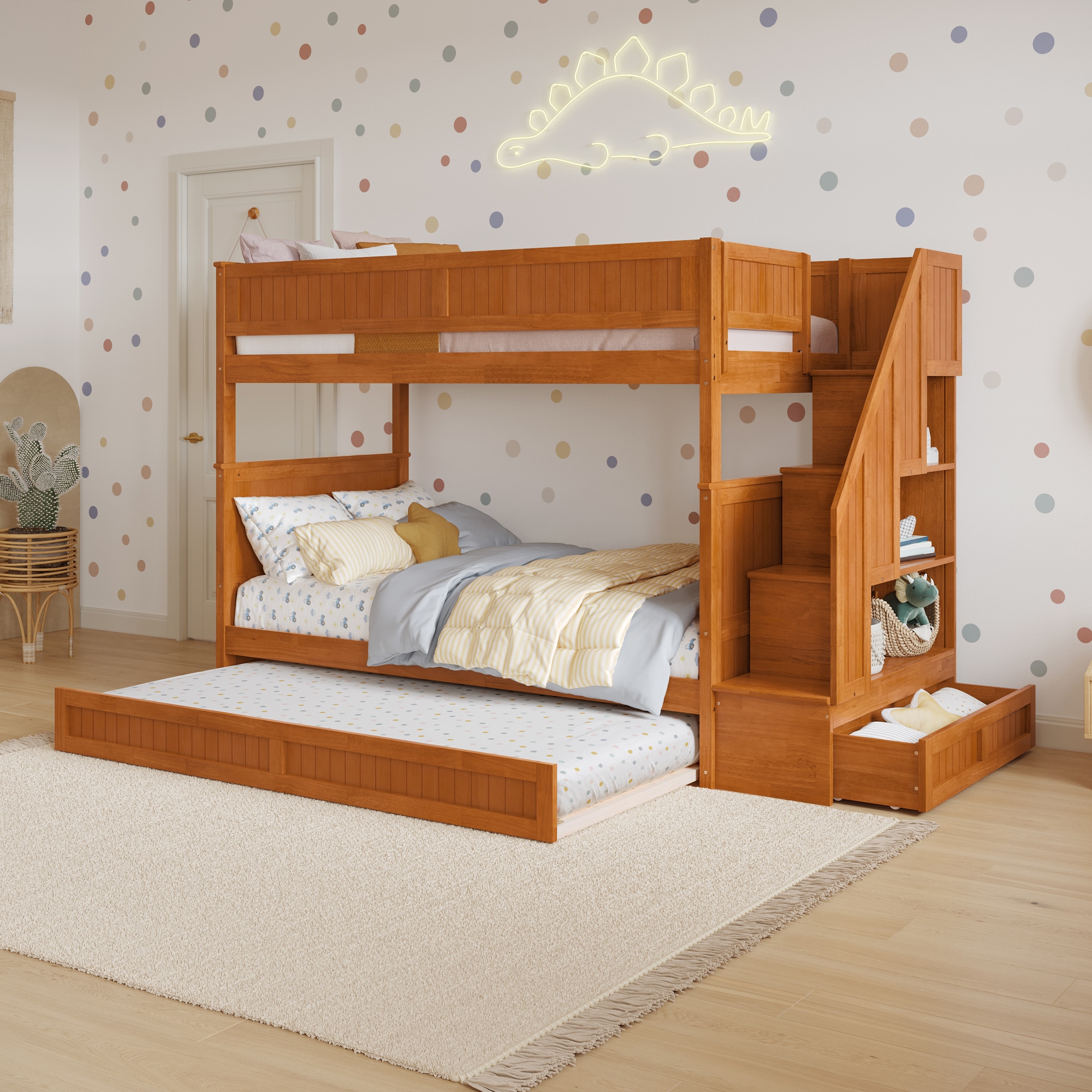 AFI AB6868T Dover Bunk Bed Light Toffee Twin over twin Bunk Bed