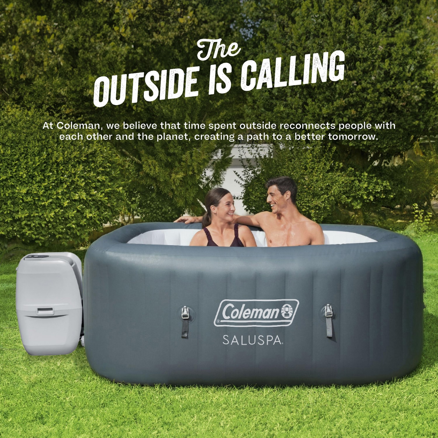 Bestway 71-in x 28-in 6-Person Inflatable Square Hot Tub in the Hot ...