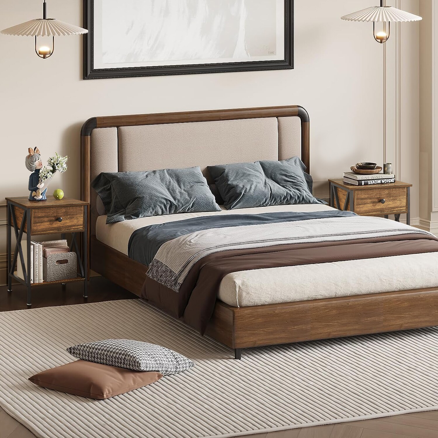 Vecelo LOE-DC-NS01-BROWN nightstands - View #12