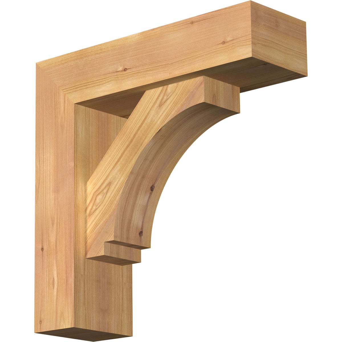 Ekena Millwork 1462734 Imperial Block Smooth Bracket with Offset Brace Western Red Cedar Wood Standard Bracket