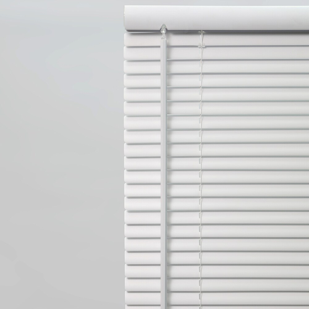 Project Source Light Filtering 1-in Slat Width 23-in x 64-in Cordless White Vinyl Light Filtering Mini-blinds