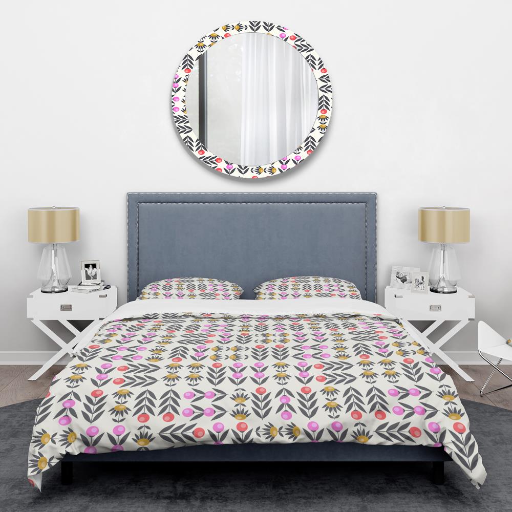 Designart BED24122-T 3 -Piece Pink Twin Duvet cover Set