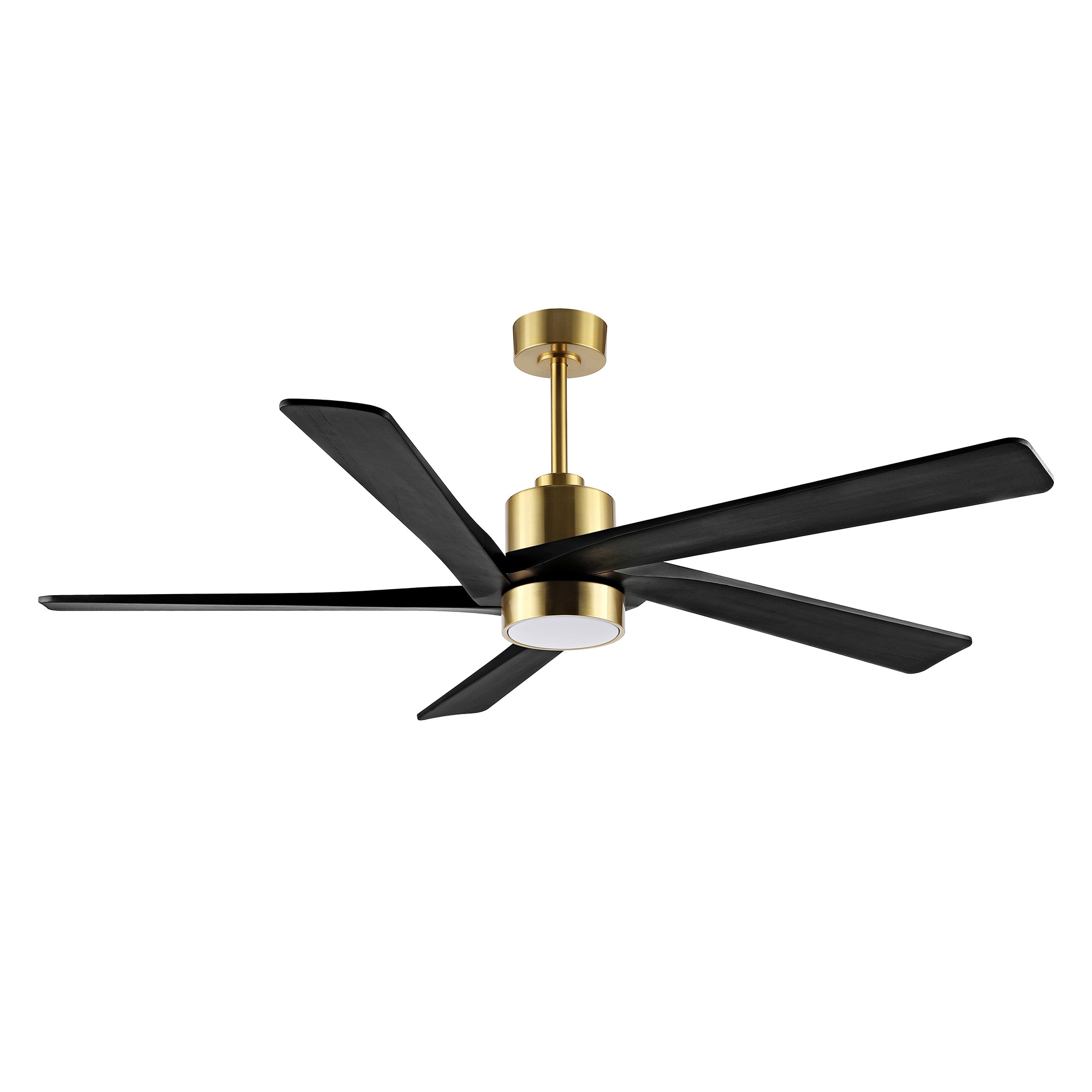 GETLEDEL LECF-BS05-BK 54-in Color-Changing Integrated LED Gold with Black Blades Ceiling Fan With Light - Remote Included ( 5 -Blade )