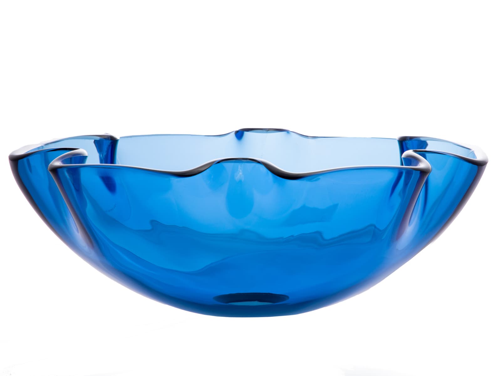 Eden Bath EBGS50 Glass Vessel Round Modern Blue Bathroom Sink ( 16.5-Inches x 16.5-Inches )