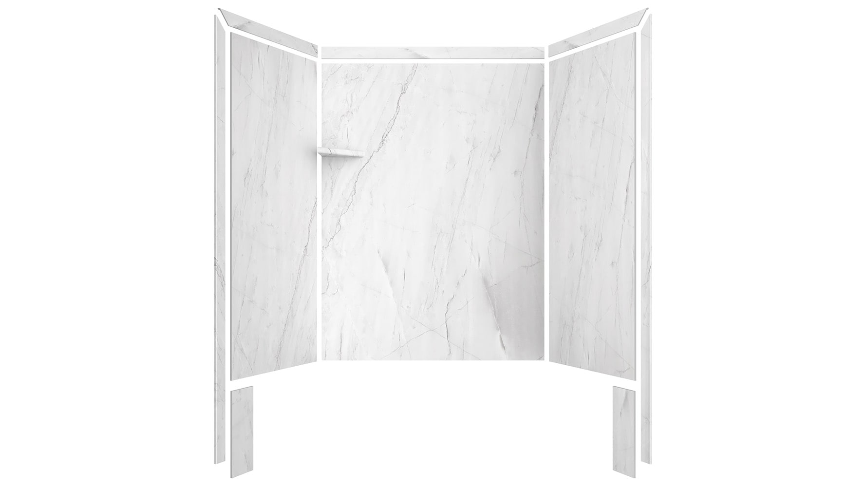 FlexStone SSK60367831OY 60-in W x 36-in D x 80-in H Oyster 3 -Piece Glue Up Alcove Shower wall surround