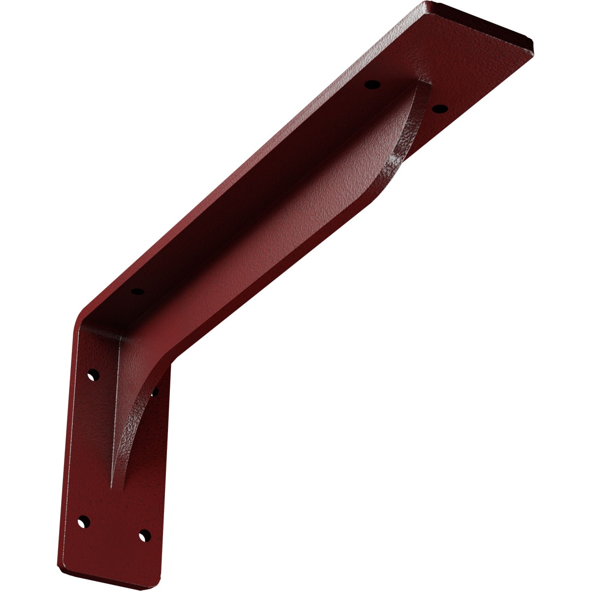 Ekena Millwork BKTM02X12X05EBHRE Embrey 12-in x 2-in x 5.25-in Red Steel Countertop support bracket