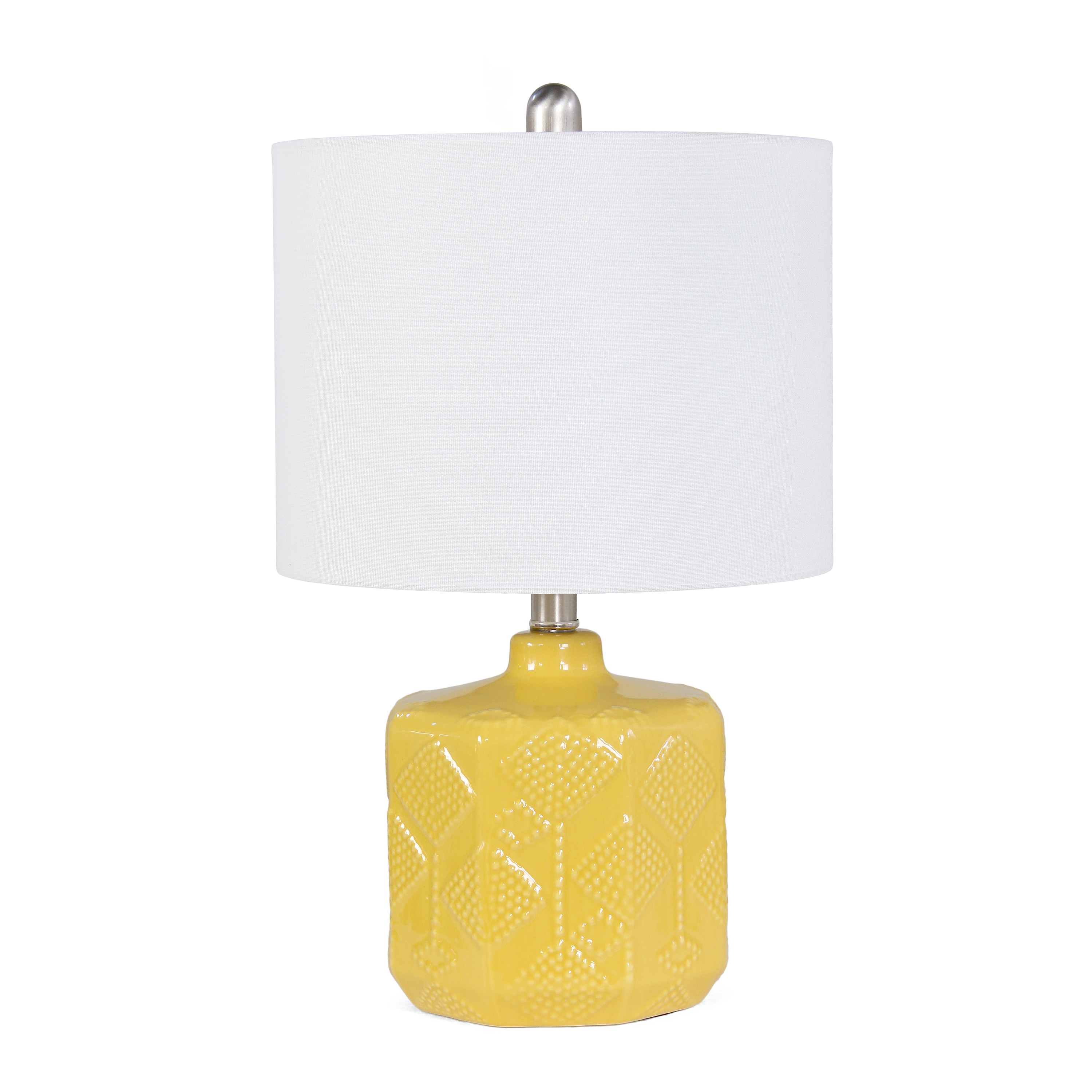 Lalia Home LHT-3000-OC Classix 9-in Ochre Yellow LED On/Off switch Table Lamp with Linen Shade