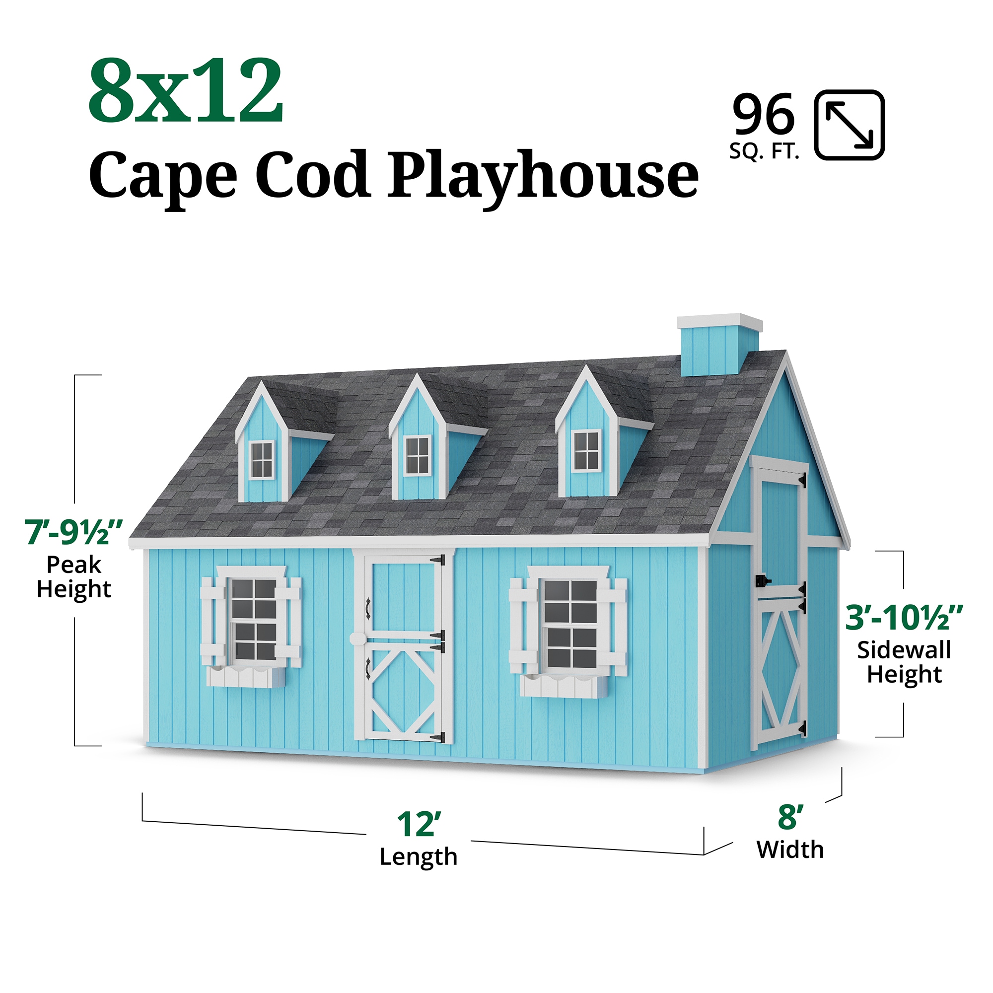 Little Cottage Co 8X12 CCP-PNK-FK playhouses - View #3