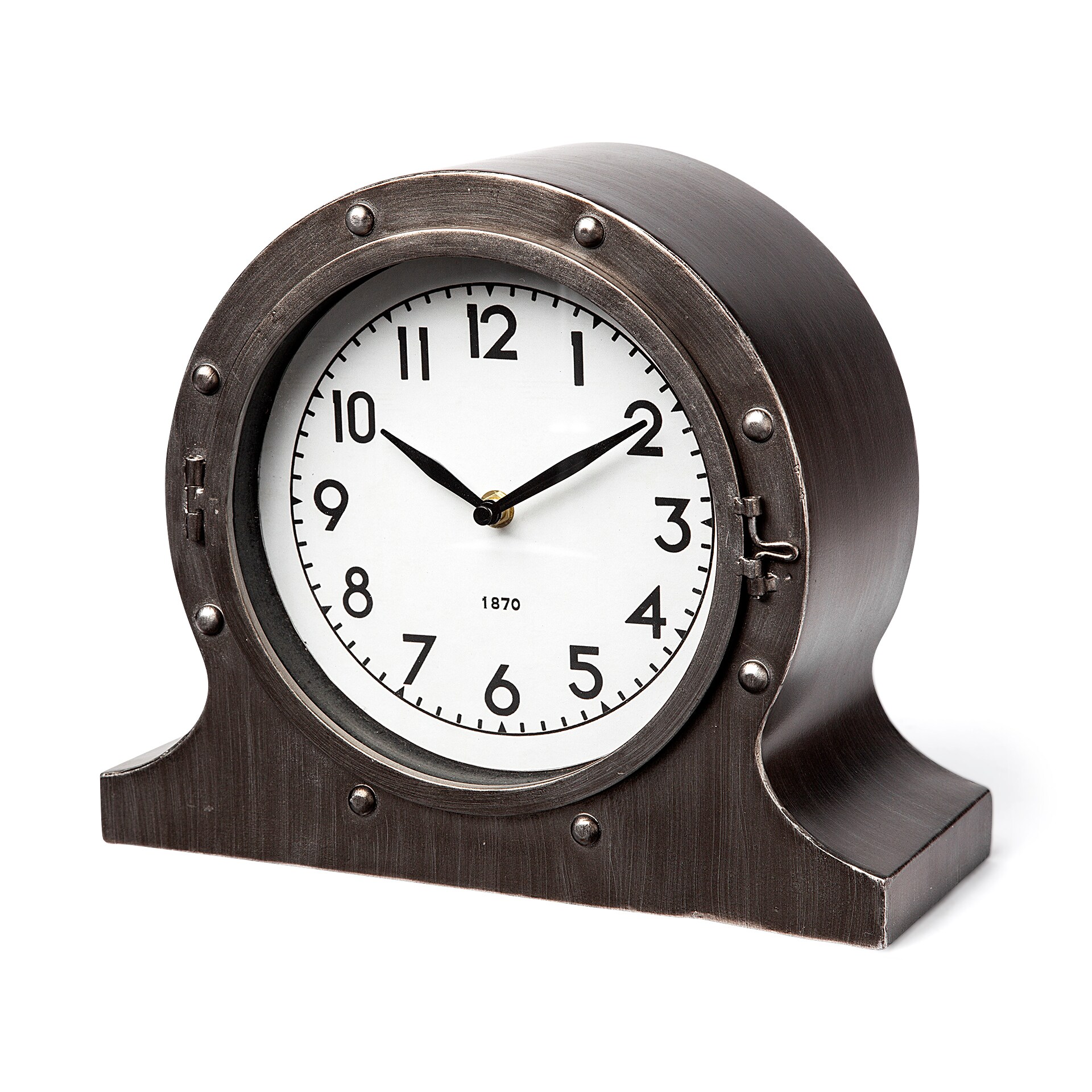 Mercana Ralph I Black Metal Square Table Clock