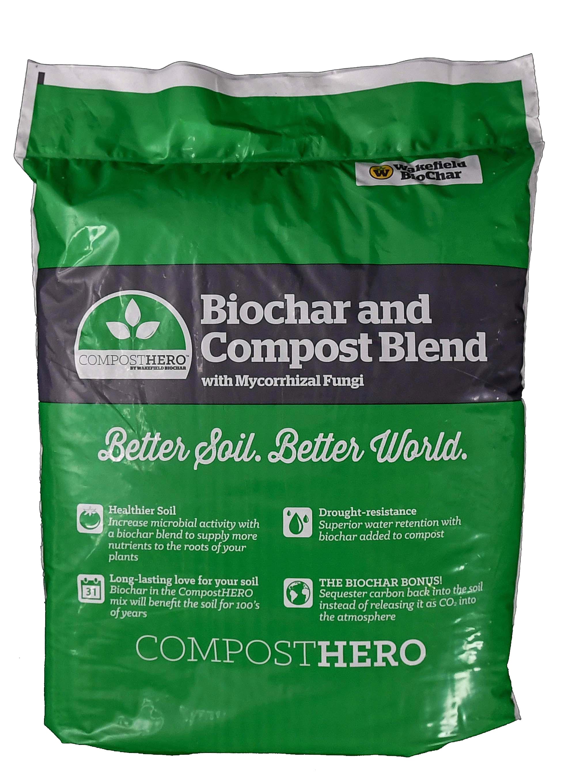 Wakefield Biochar Compost Hero Biochar Blend 1 Cubic Foot Bag Organic Compost Improves Soil Structure
