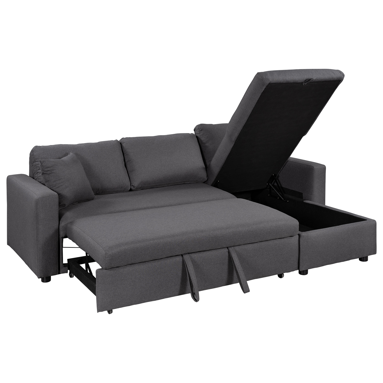 GZMR 87.4-in Modern Gray Polyester/Blend Sofa at Lowes.com