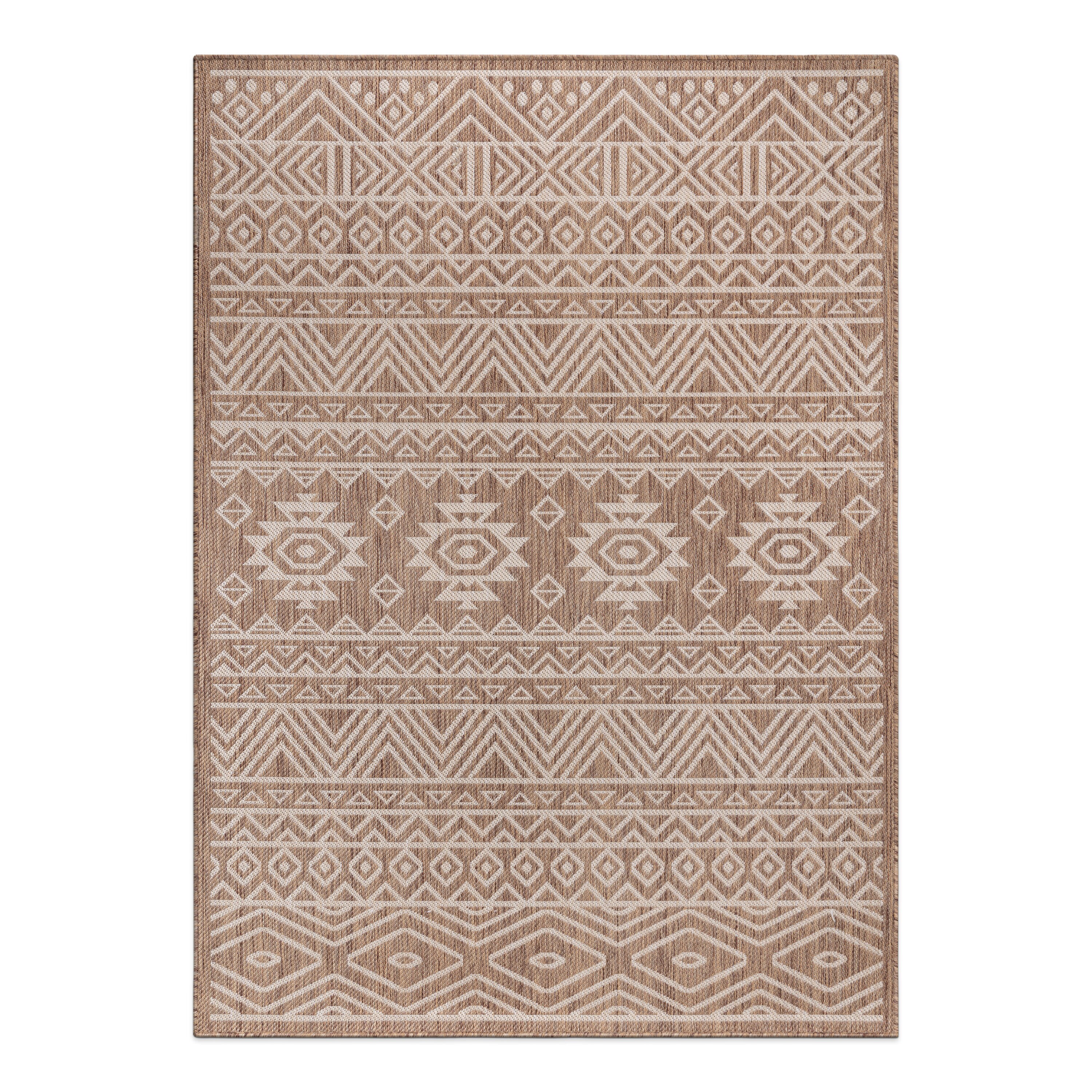 Well Woven Non-Slip Rubber Backing 5x7 (5' x 7') Traditional Rug Brown  Multi Color Thin Pile Machine Washable Indoor/Outdoor Area Rug