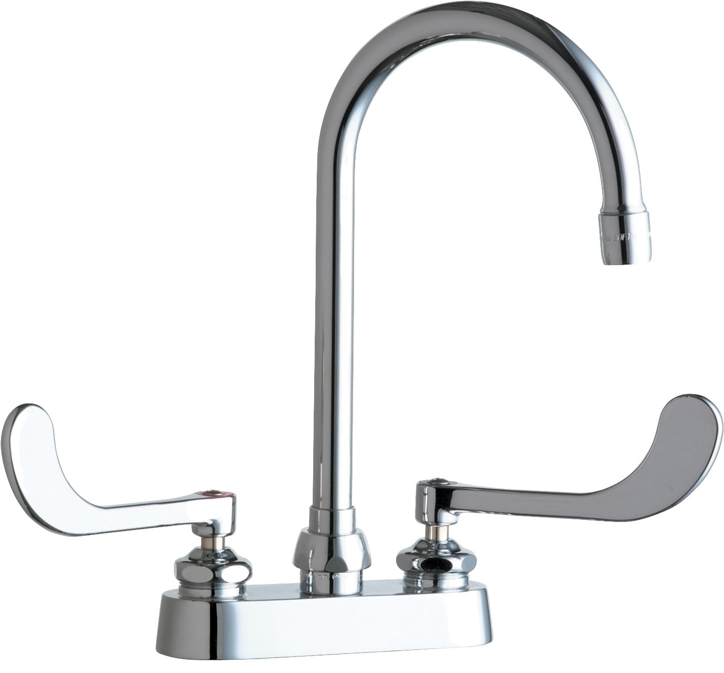 Chicago Faucets Bathroom Sink Faucet in Polished Chrome with 5-1/4-Inch Gooseneck Spout