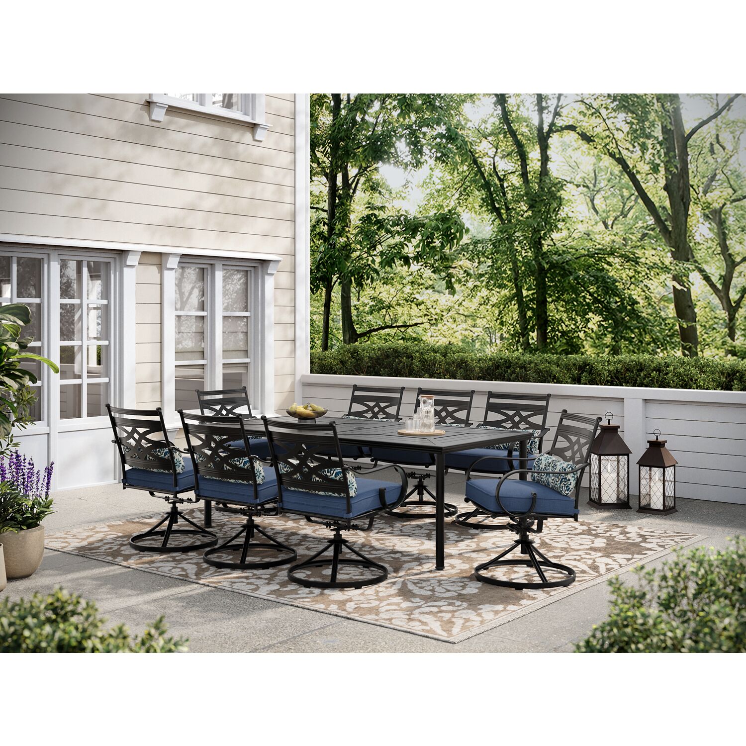 Hanover MCLRDN3PCSW2-NVY Patio-Dining-Sets - View #4