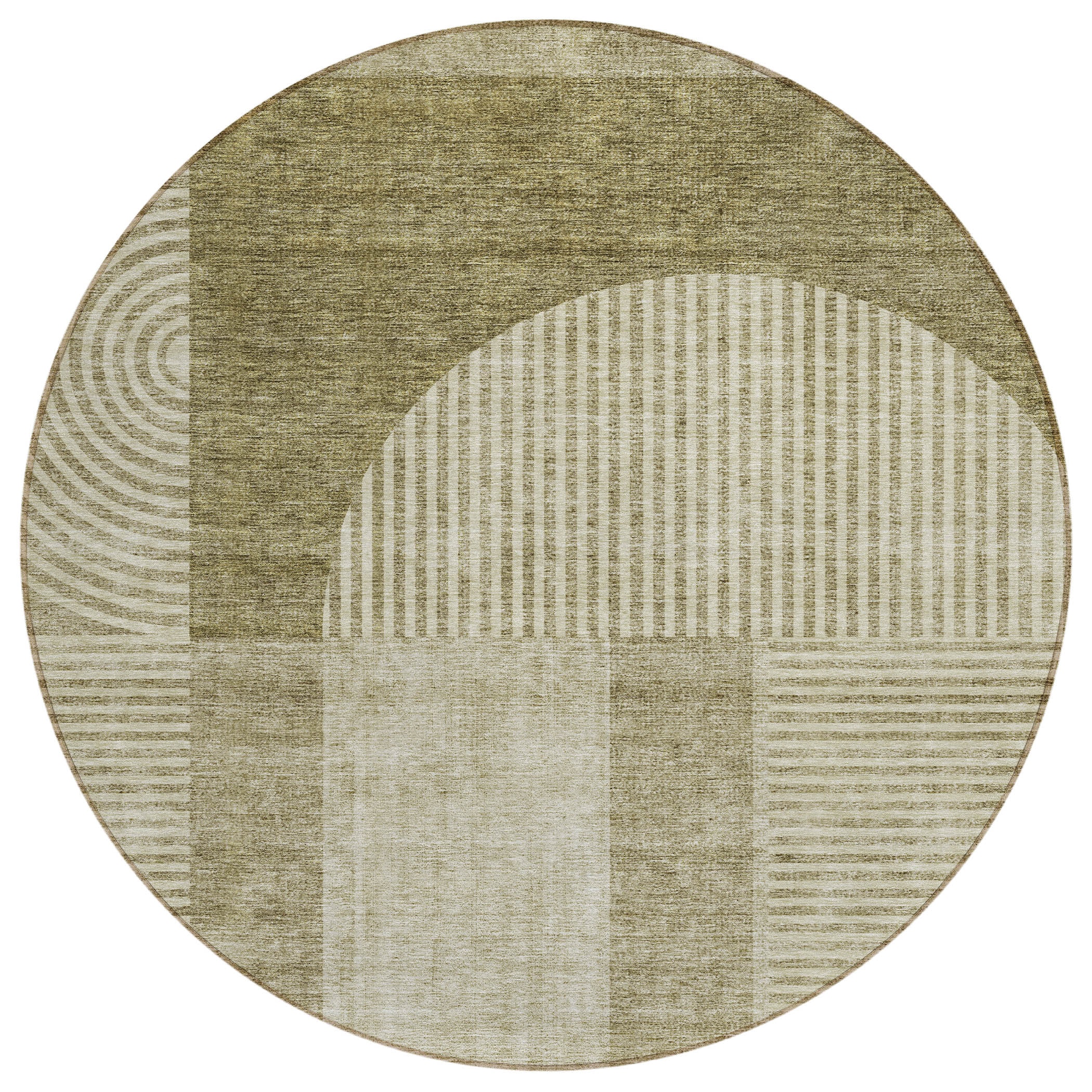 Addison Rugs ACN711TP8RO Chantille ACN711TP 8 x 8 (ft) Polyester Taupe Round Indoor/Outdoor Geometric Machine washable Area rug