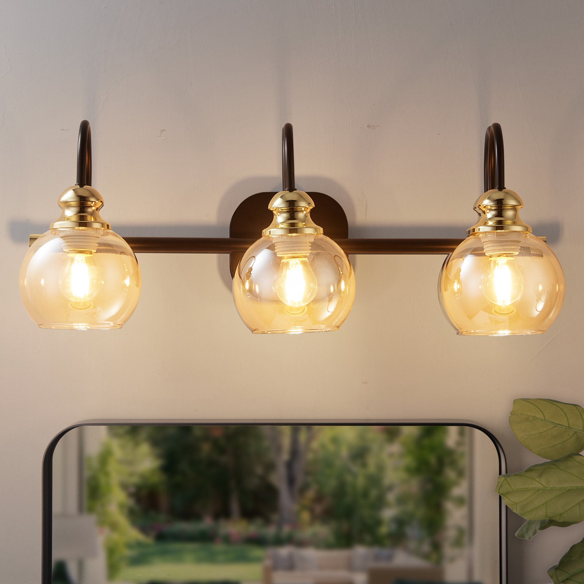 ExBrite XYJSVL1304ACMBE26 Cottage simplicity 22.88-in 3 -Light Matte Black French country/cottage Vanity light