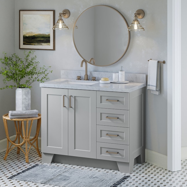 ARIEL Taylor 54-in Grey Bathroom Vanity Base Cabinet without Top