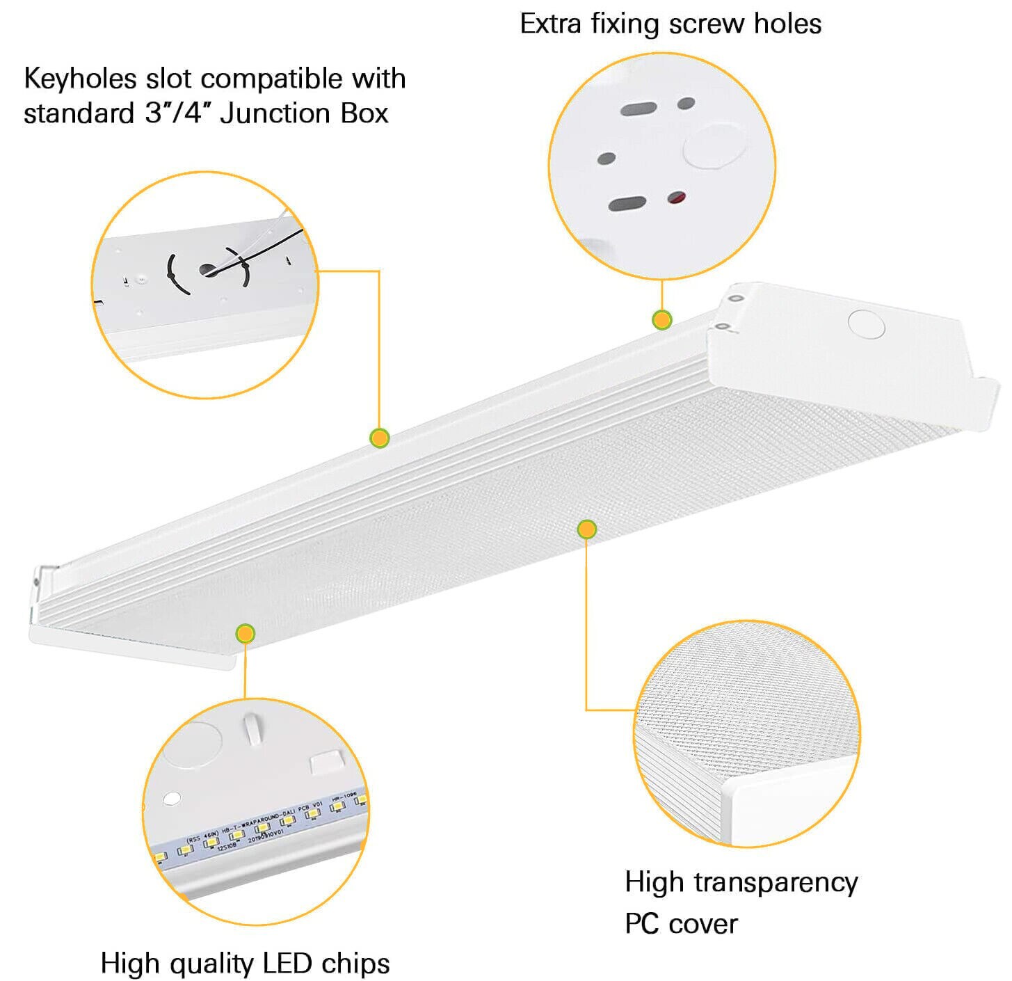 Bieuoram 4FT-3CT-1P-C Wraparound-Lights - View #4