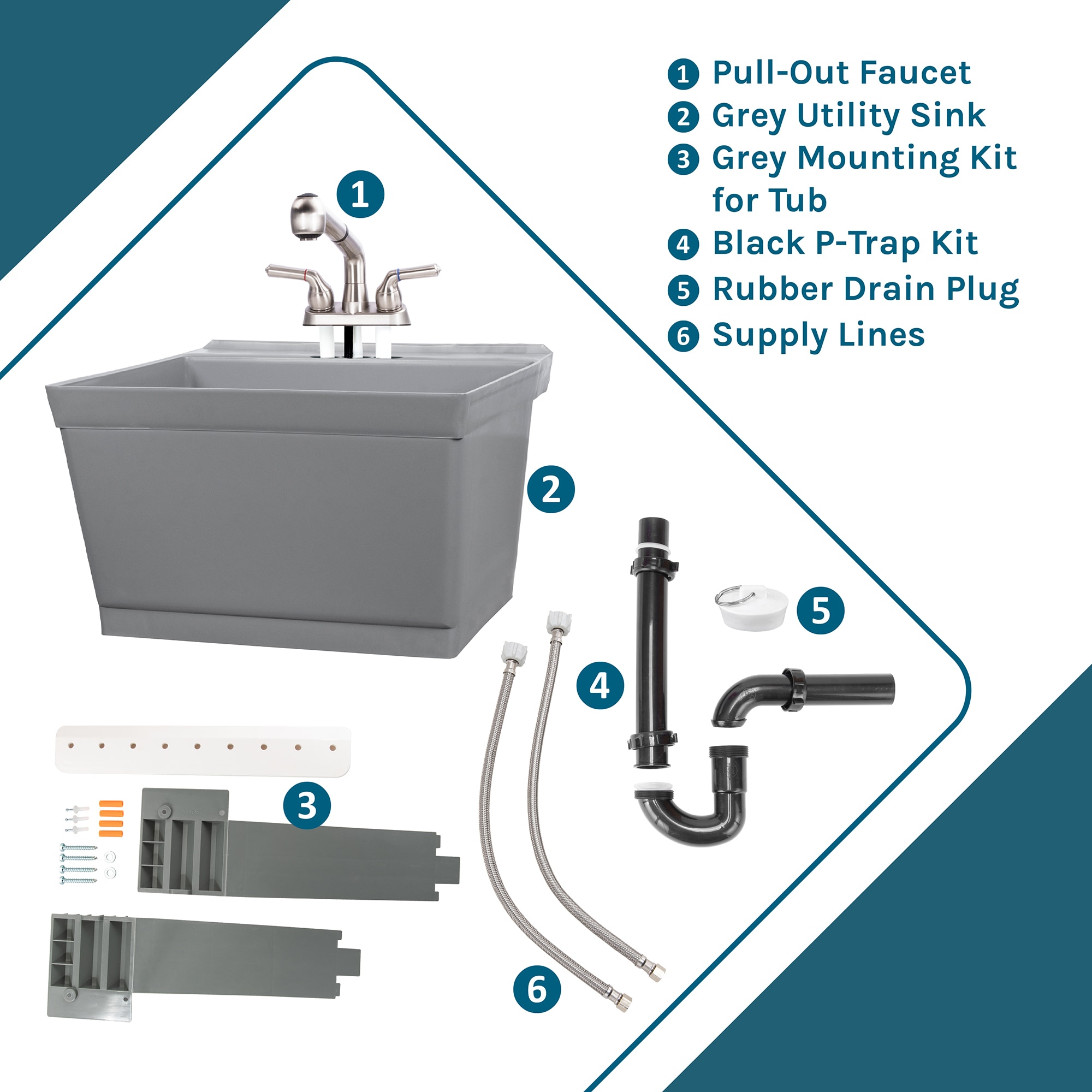 Cambridge Resources 040 US3000GRYSS Laundry-Tubs-Utility-Sinks - View #3