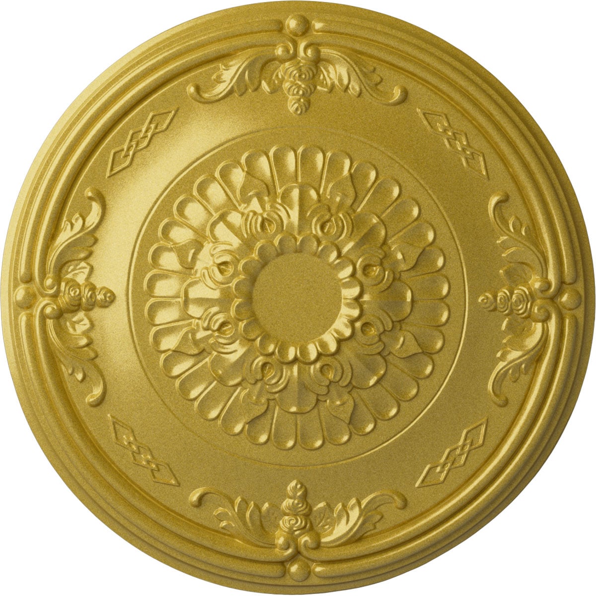 Ekena Millwork CM27ATRGS Athens 26.25-in W x 26.25-in L Painted Rich Gold Polyurethane Whole Ceiling Medallion