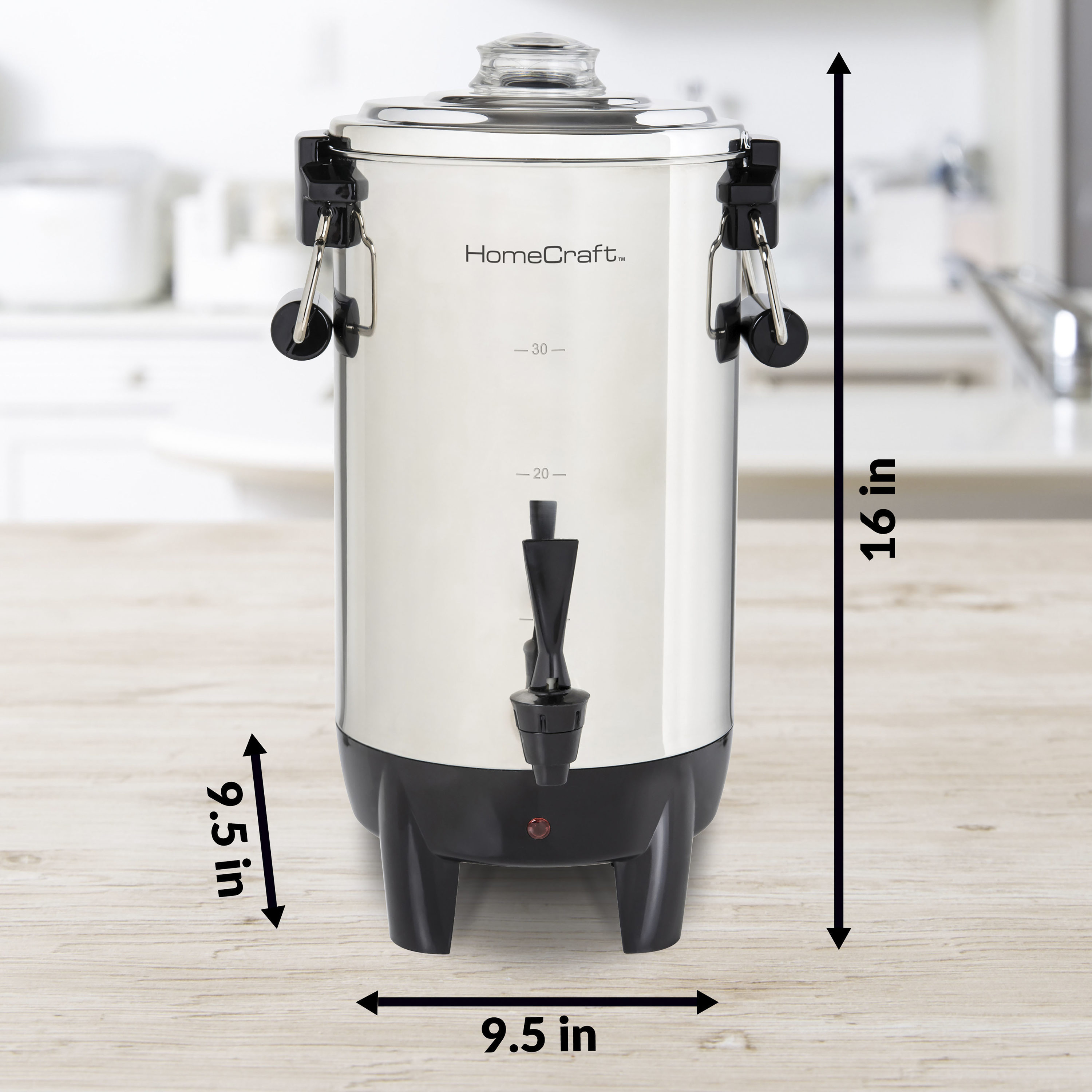 HomeCraft 30-Cup Stainless Steel Residential Coffee Urn in the Coffee  Makers department at