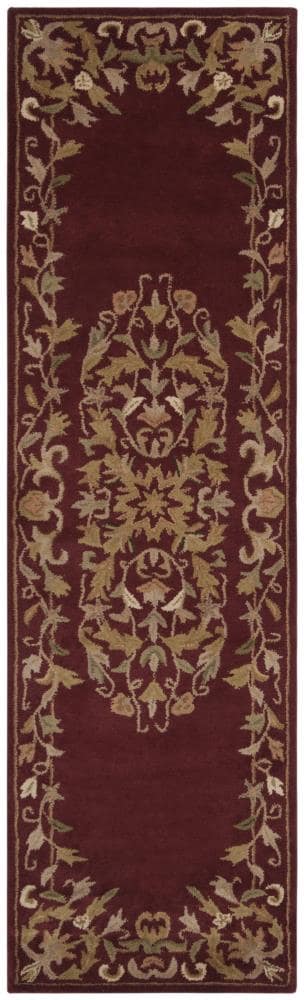 Safavieh HG640C-212 Heritage Kirari 2 x 12 (ft) Tufted Wool Red Rectangular Indoor Floral/Botanical Oriental Runner rug
