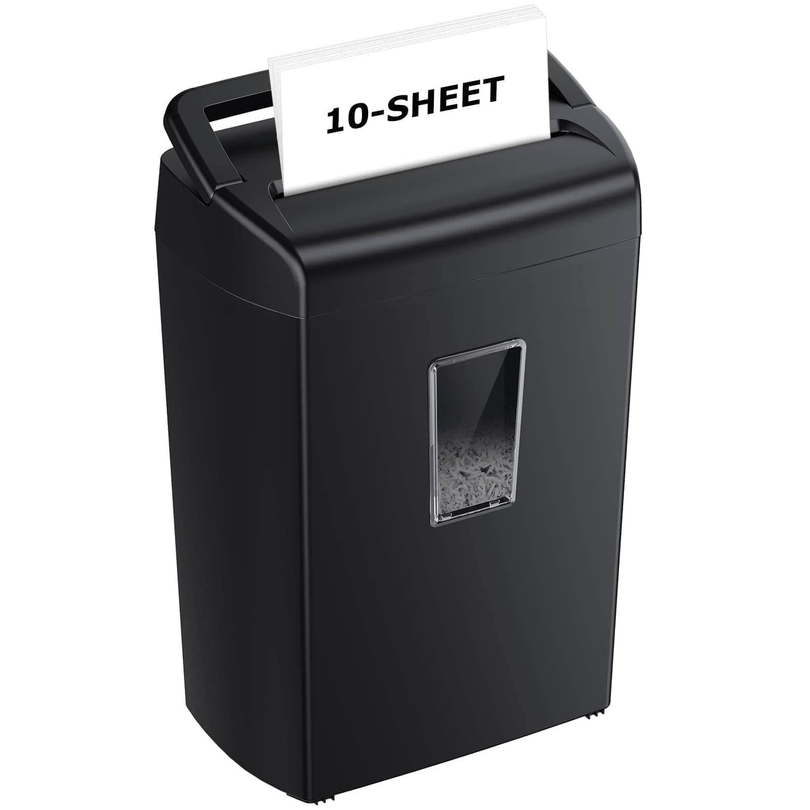 Aoibox  10 Sheet Crosscut Paper Shredder Heavy Duty Home Office Shreds Paper Credit Cards Staples 5.5 Gallon Bin with Window 12.64 x 7.91 x 18.5 Inch 1 Piece