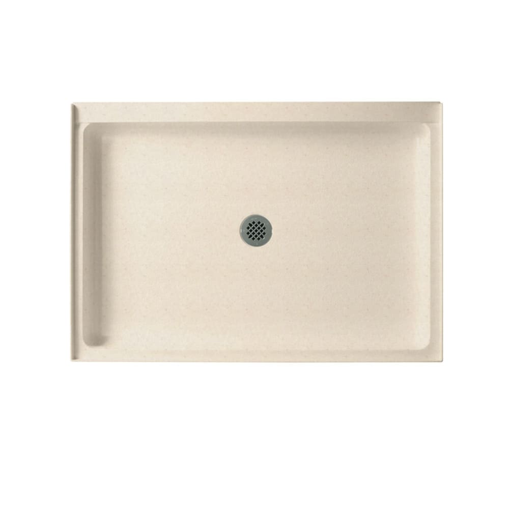 SWAN SF03442MD.051 34-in W x 42-in L Tahiti Sand Neo-angle Shower base with 4.5-in H Threshold (Center Drain)