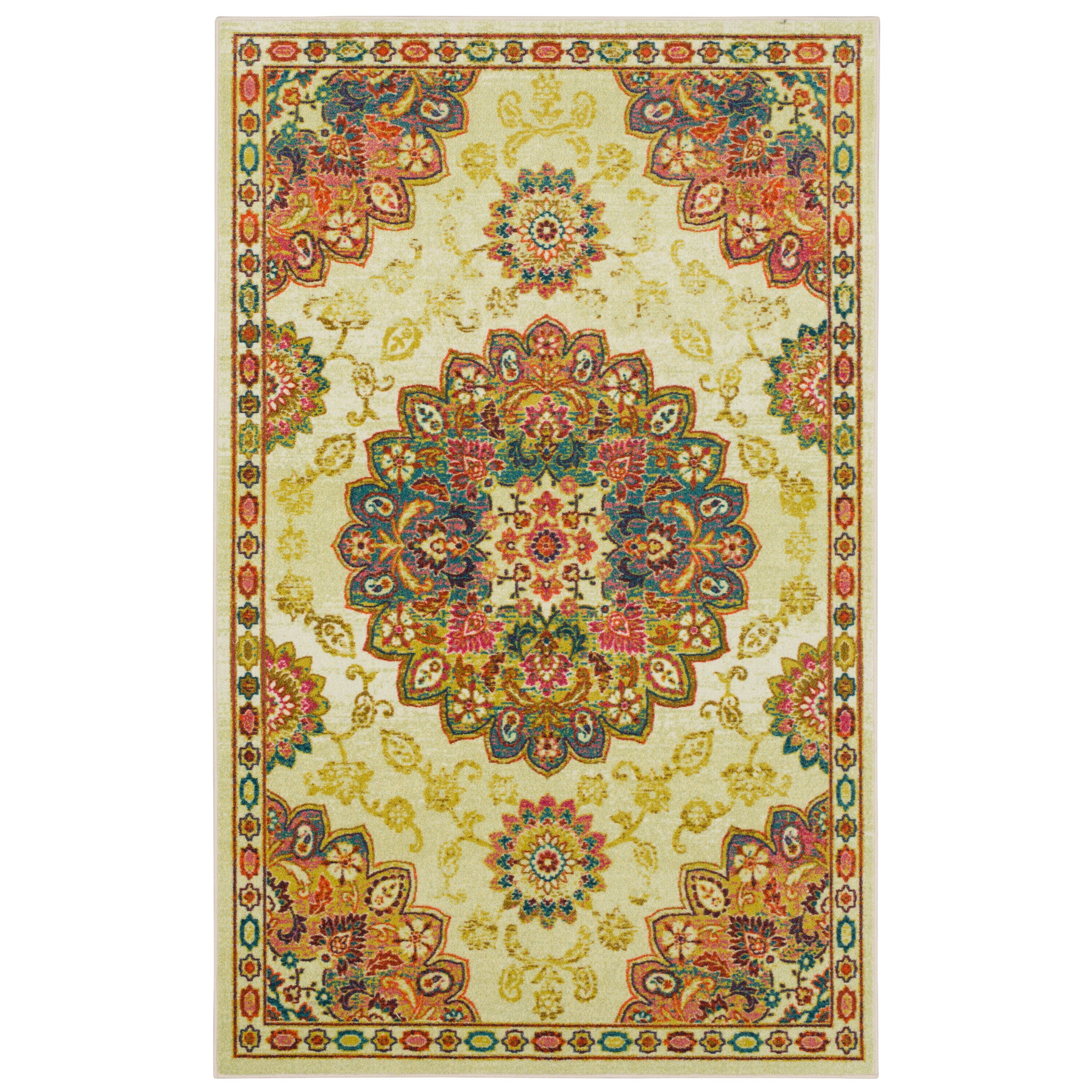 Mohawk Home 9 x 12 Tan Indoor Medallion French Country Area Rug in the Rugs department at