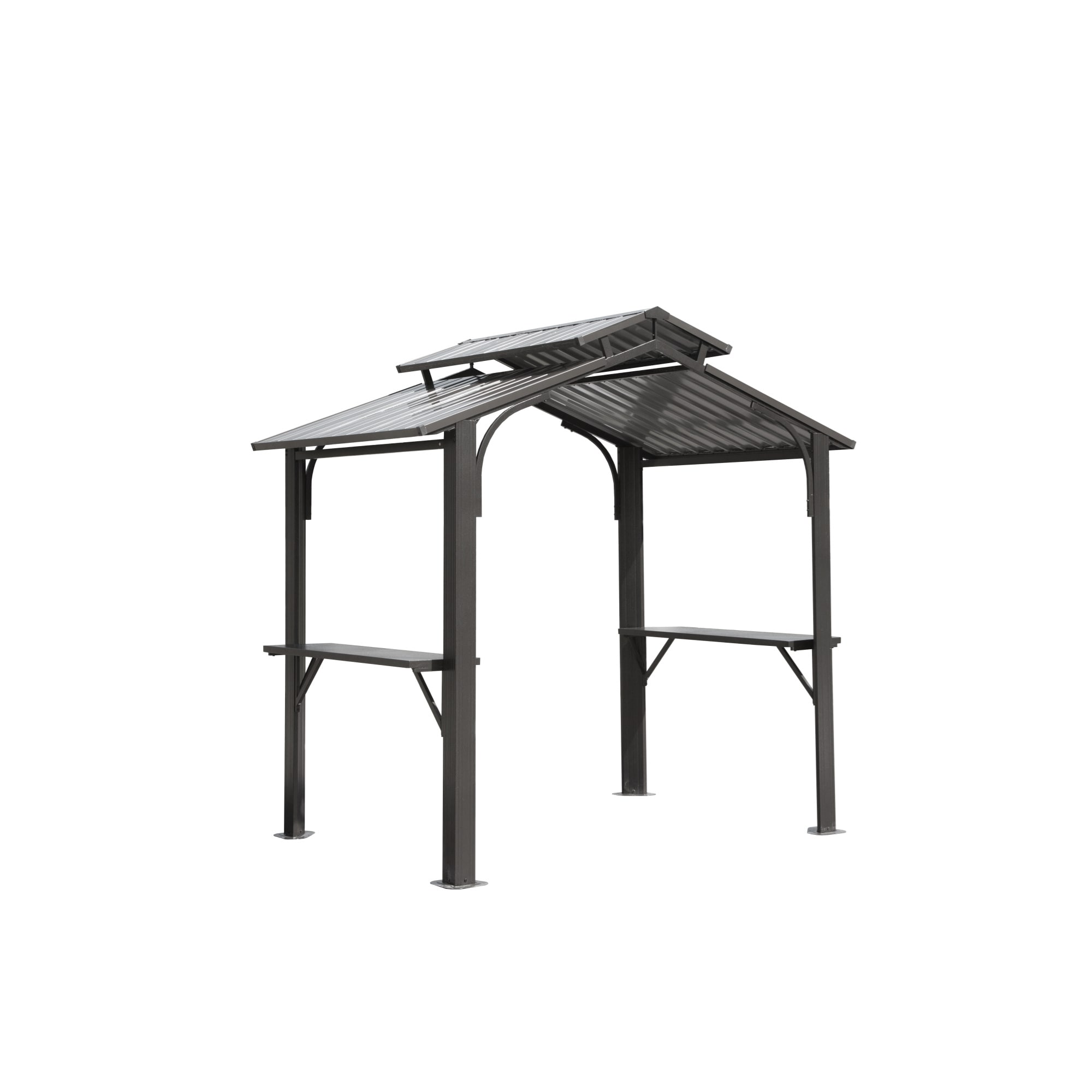 BABOOM BOM-7150ORBEIY 8-ft x 5-ft Grey Rectangle Grill Gazebo with Hardtop Steel Roof